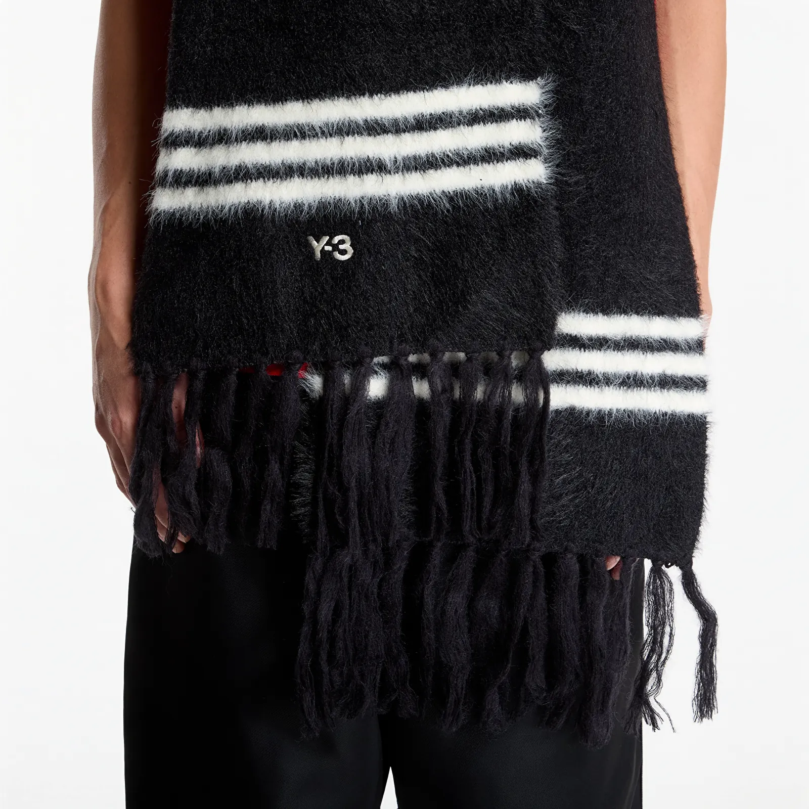Scarves Y-3 Stripes Scarf Black/ Cream White