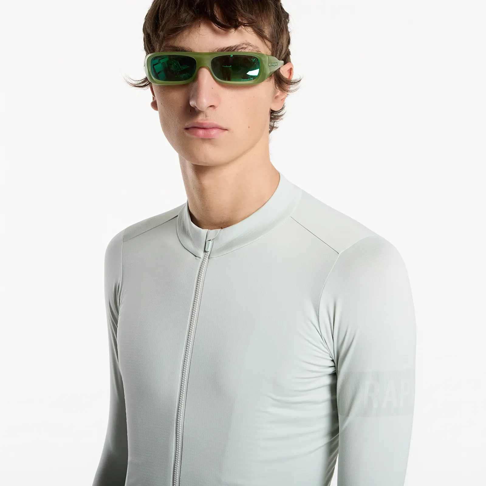 T-skjorter Rapha Men's Pro Team Long Sleeve Midweight Jersey Grey/ White