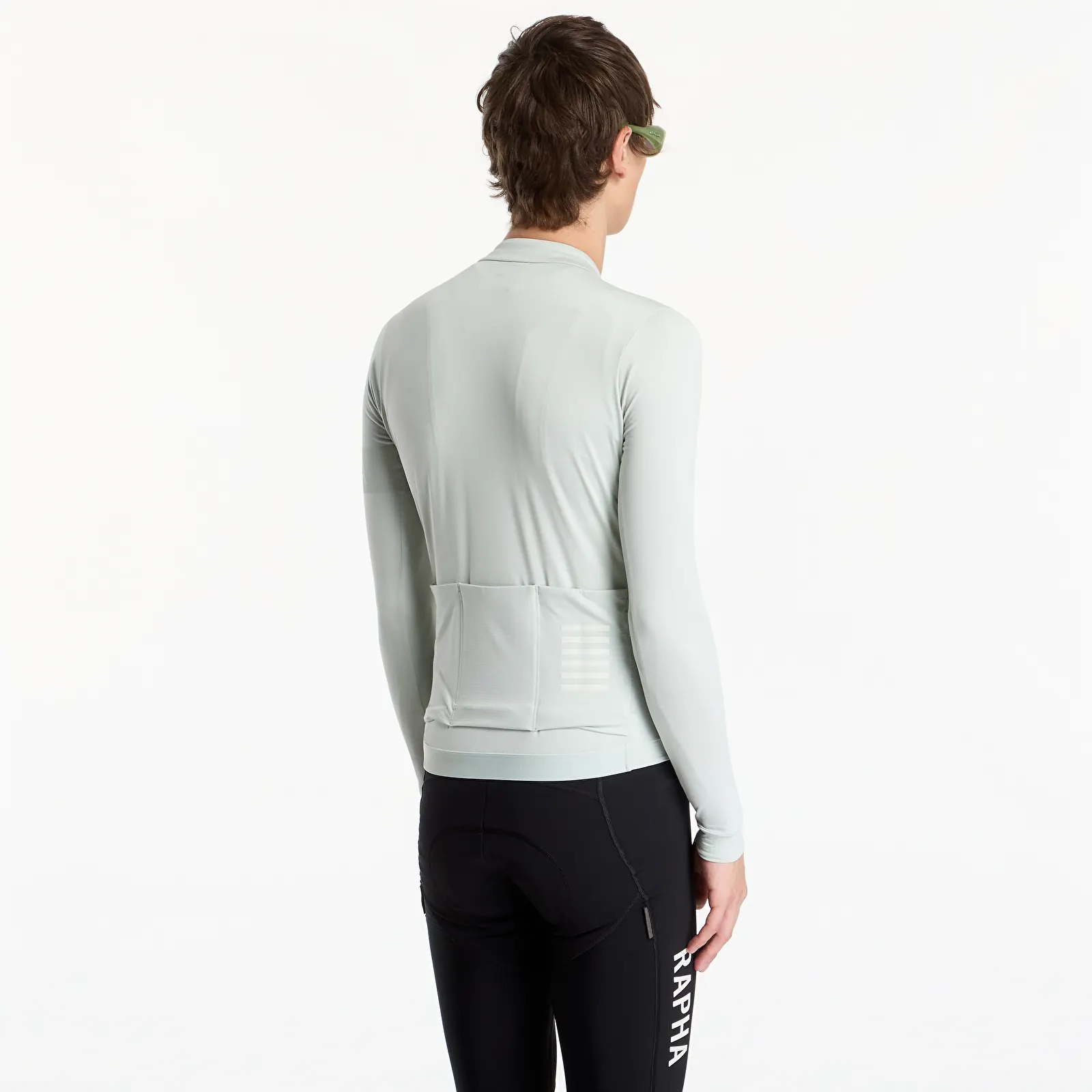 T-skjorter Rapha Men's Pro Team Long Sleeve Midweight Jersey Grey/ White
