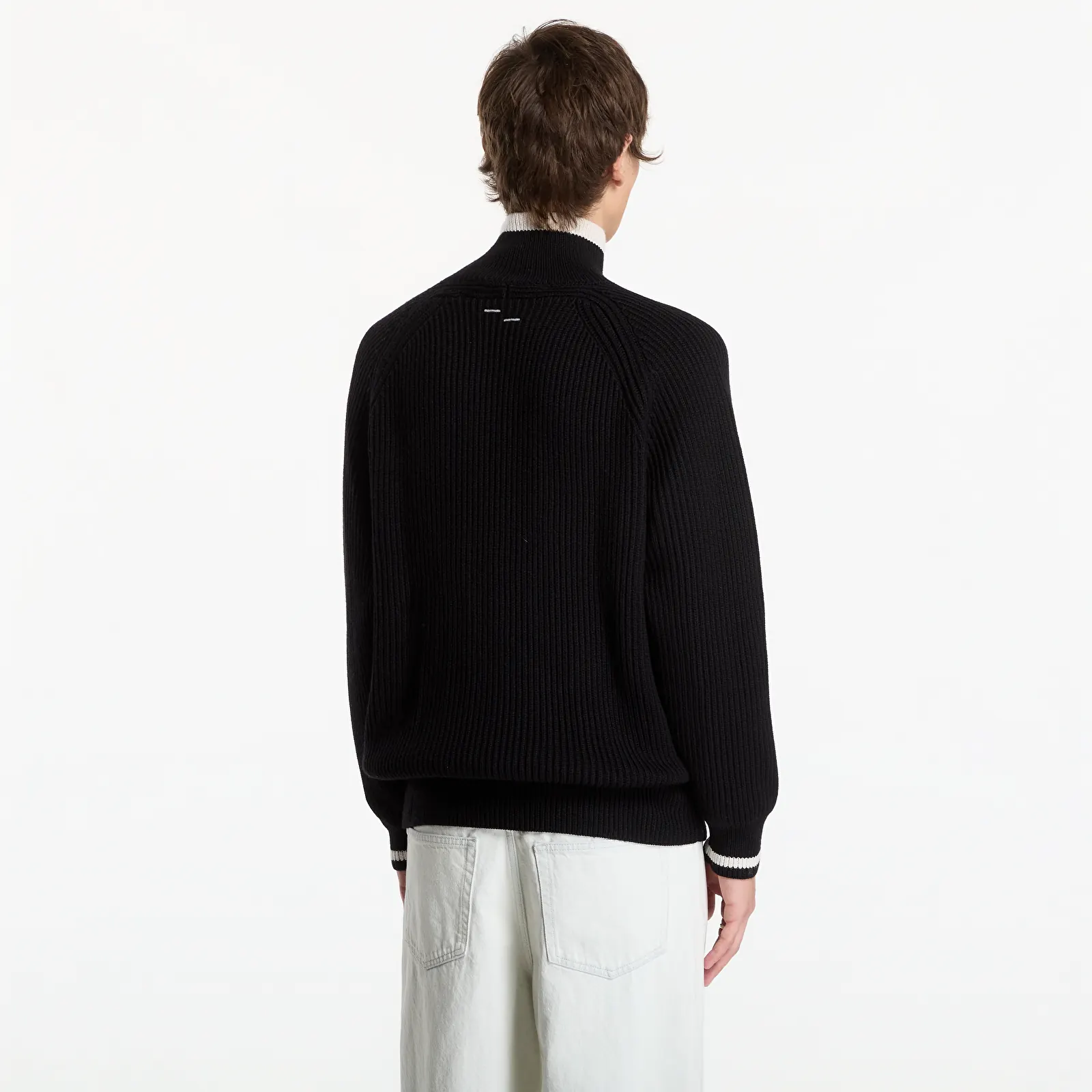 Sweaters Filling Pieces Knit Quarter Zip Black