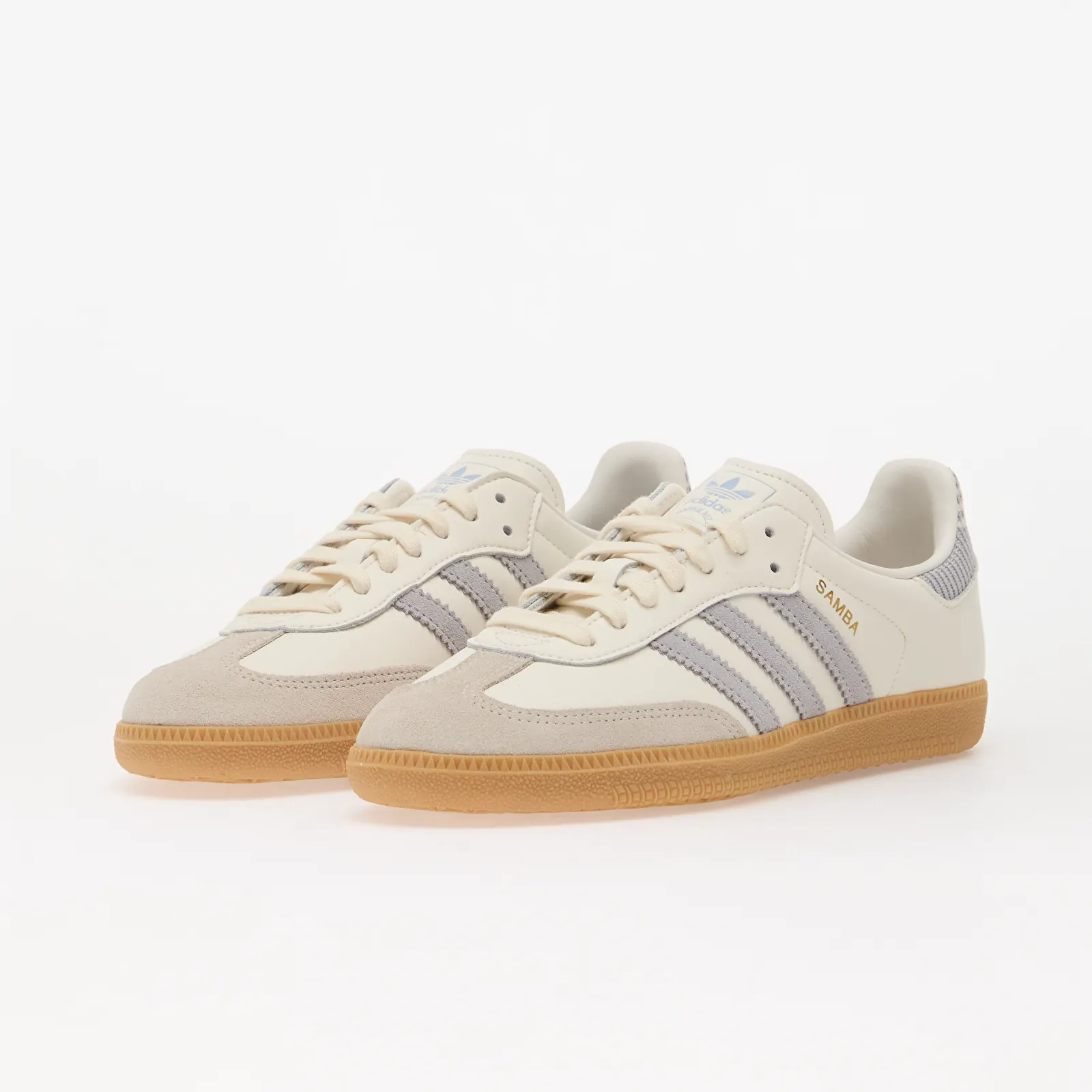 Încălțăminte și sneakerși pentru bărbați adidas Samba OG Kids Cloud White/ Halo Silver/ Gum
