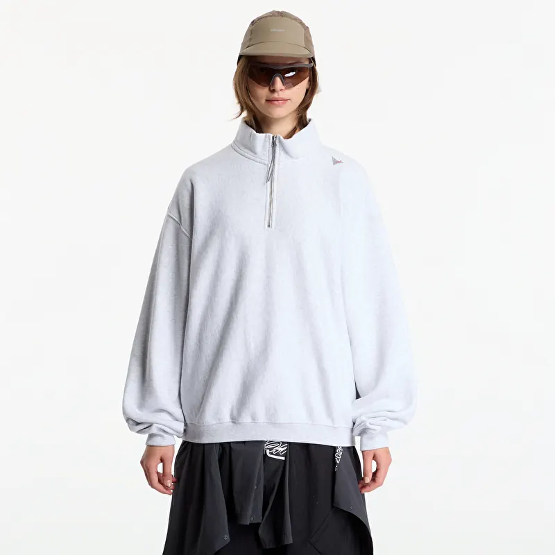 Sweatshirt ROA Logo Half Zip Sweater UNISEX Light Grey