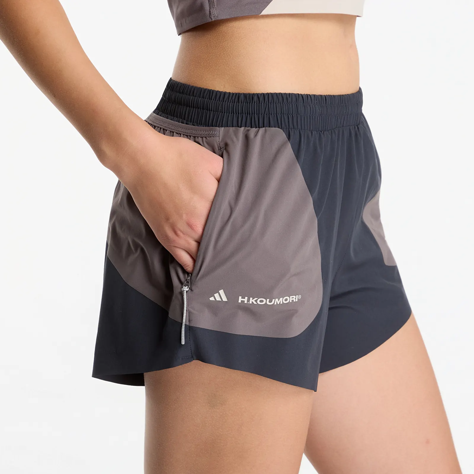 Shorts voor dames adidas x Hermanos Koumori Running Women Shorts Night Grey/ Charcoal