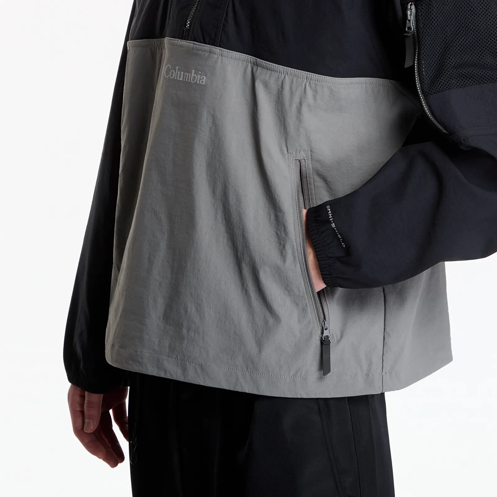 Kabátok Columbia Woven Jacket Black, Quarry