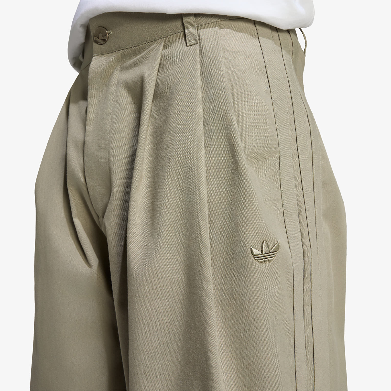 Calças de homem adidas Triple Pleated Pants Silver Pebble