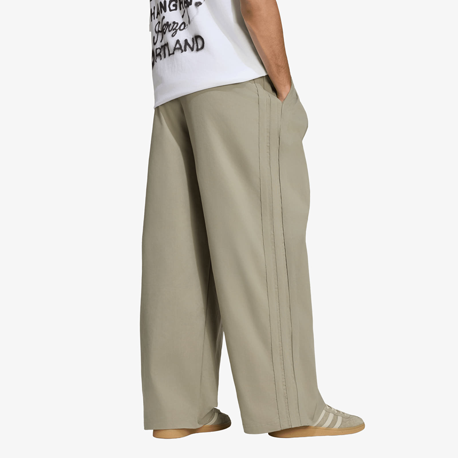 Calças de homem adidas Triple Pleated Pants Silver Pebble