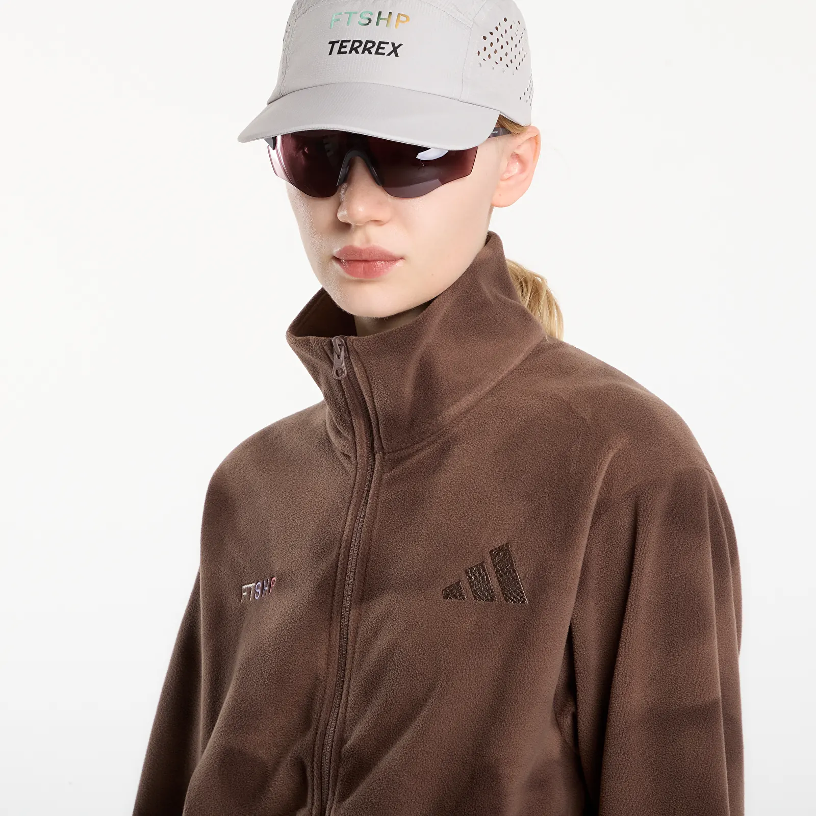 Sweatshirts FTSHP x adidas Terrex DAYBREAKER Women Full Zip Fleece Brown Camo