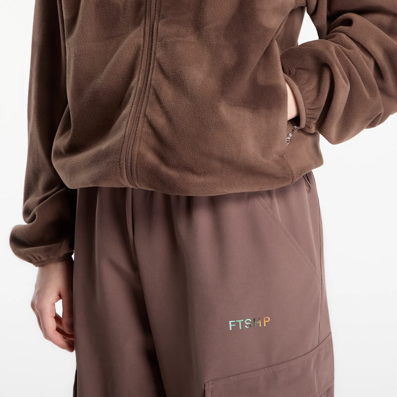 Sweatshirts FTSHP x adidas Terrex DAYBREAKER Women Full Zip Fleece Brown Camo