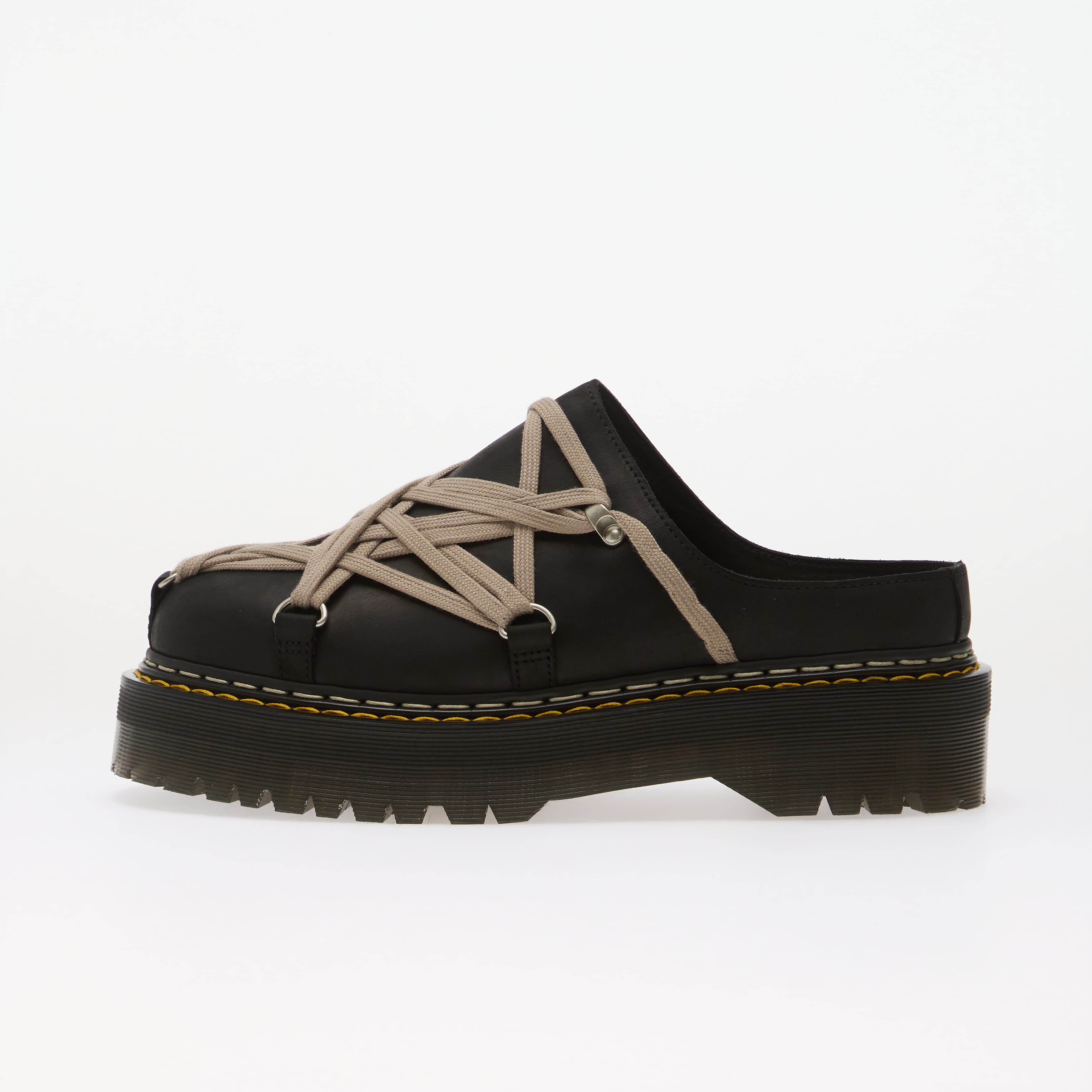 Pantofi Rick Owens DRKSHDW x Dr. Martens Quad Sole Megalace Mule Black 8