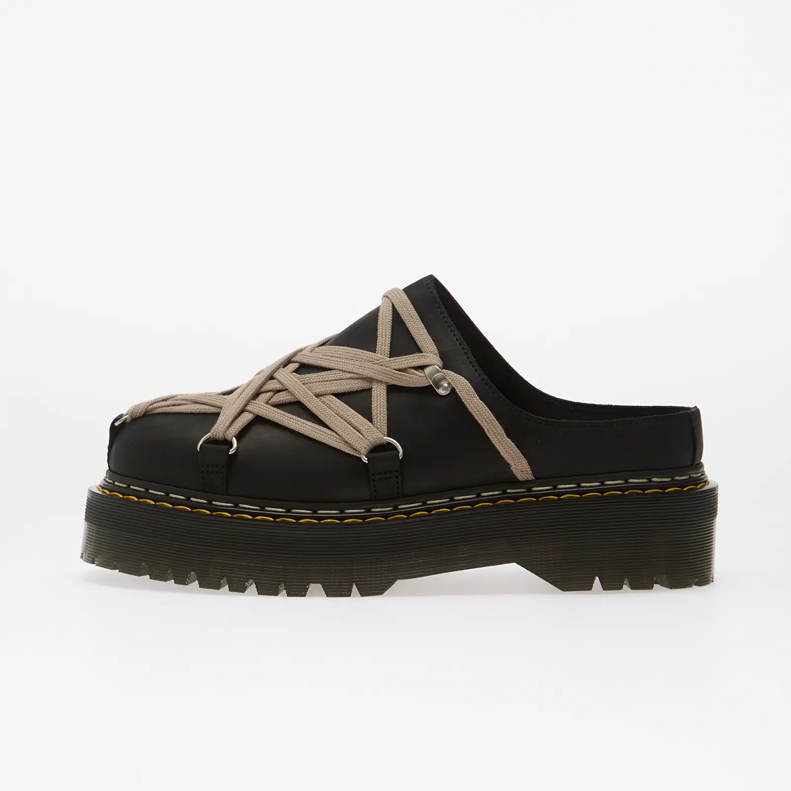 Men's slides Rick Owens DRKSHDW x Dr. Martens Quad Sole Megalace Mule Black