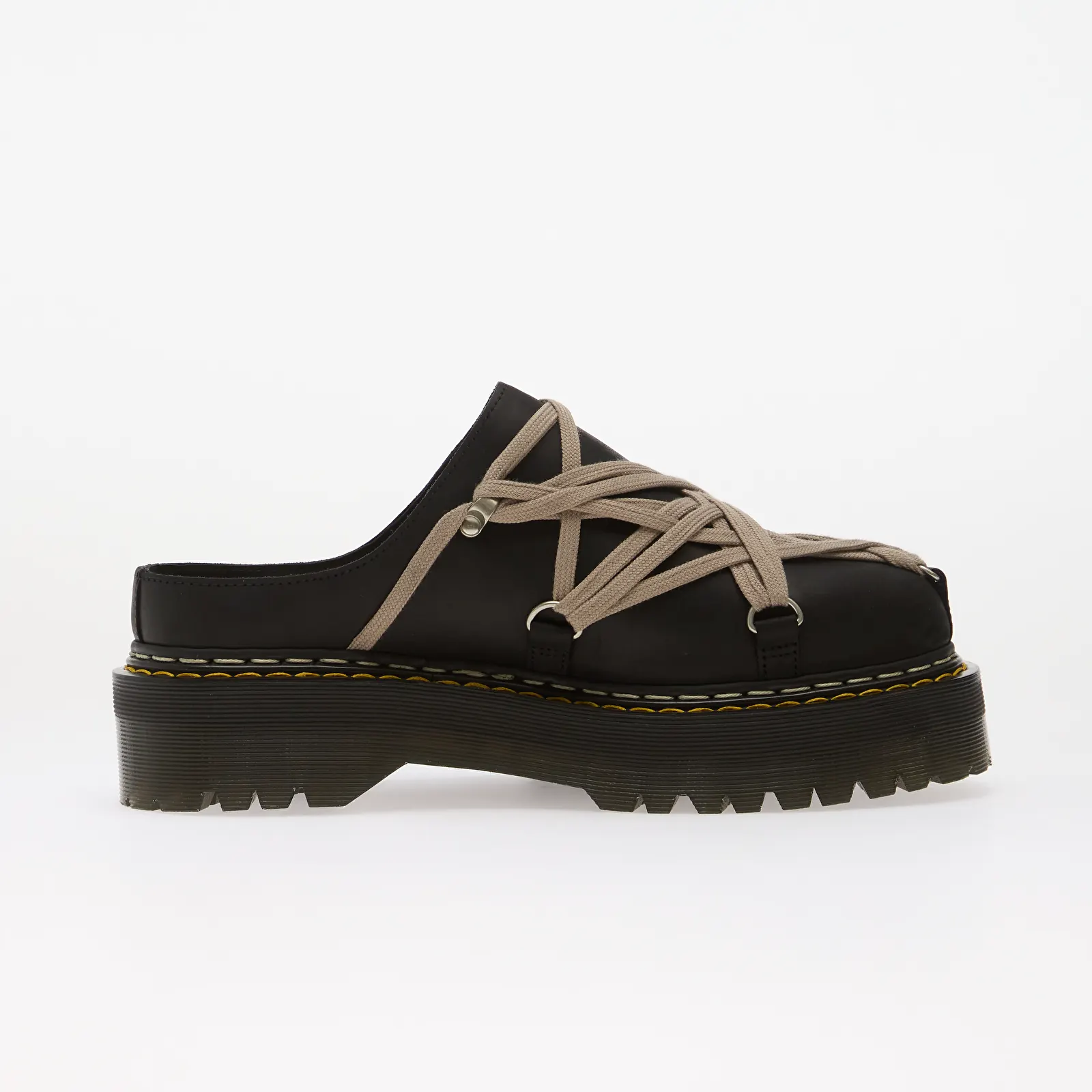 Men's slides Rick Owens DRKSHDW x Dr. Martens Quad Sole Megalace Mule Black