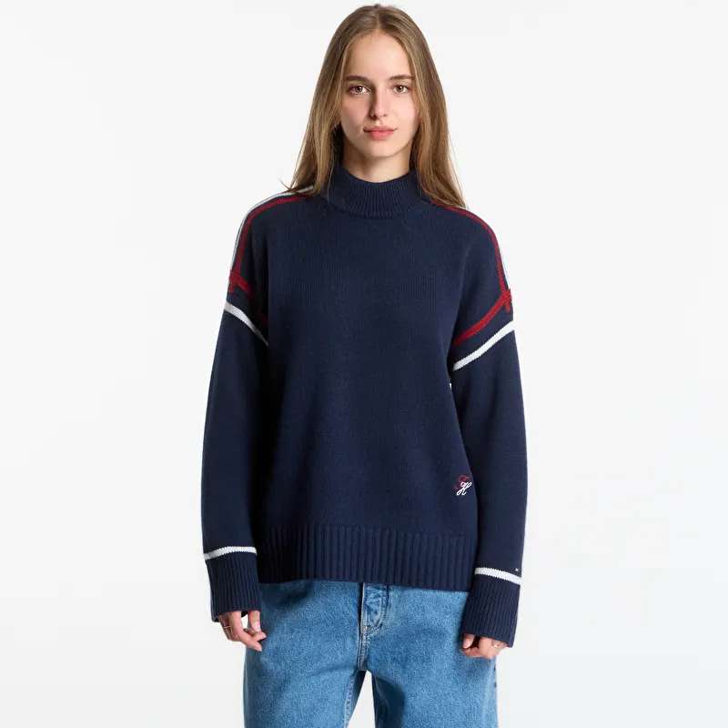 Sweater Tommy Hilfiger Rwb Mk-Nk Rlx Fit Sweater Dark Blue
