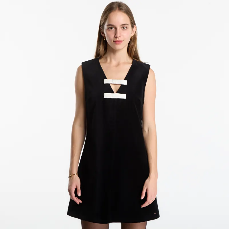 Šaty Tommy Hilfiger Velvet Bow Dress Sleeveless Black