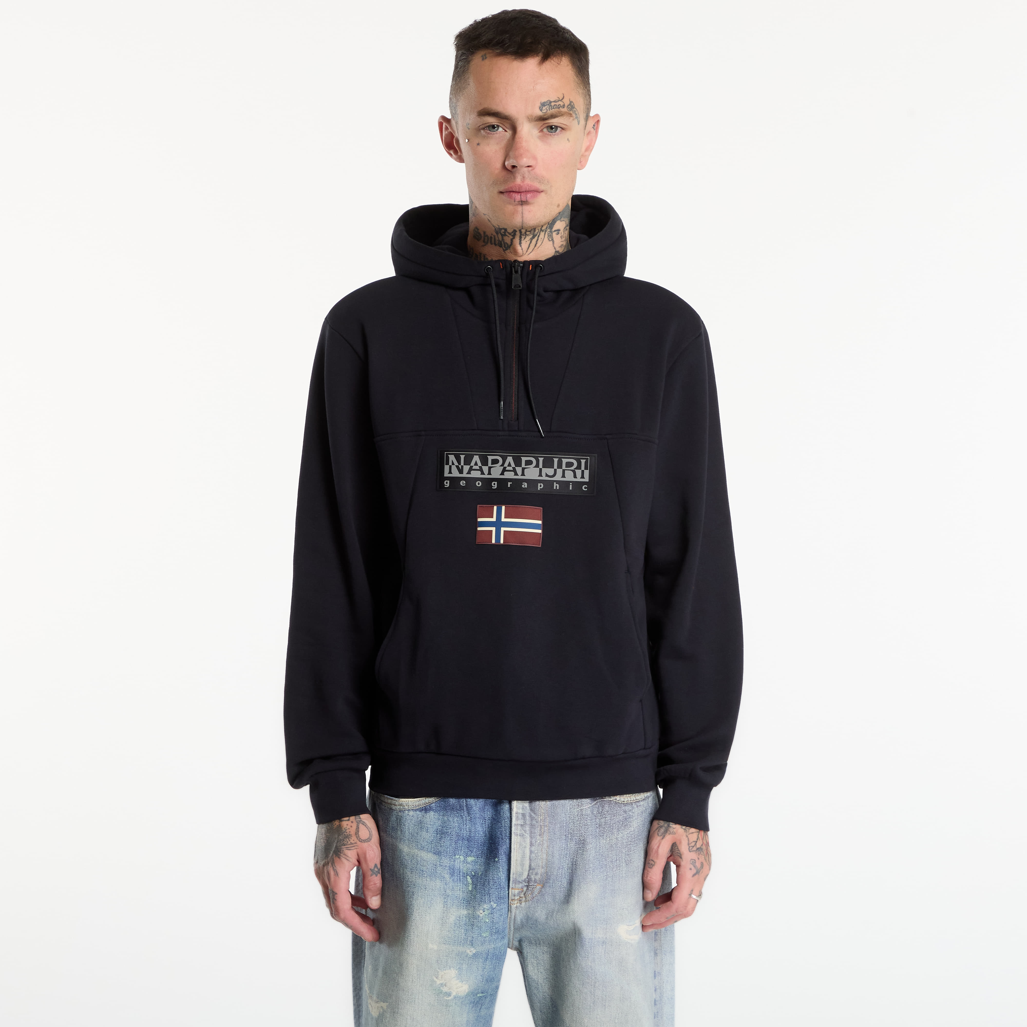 Sweatshirt Napapijri Burgee Half-Zip Hoodie 2.0 Black L