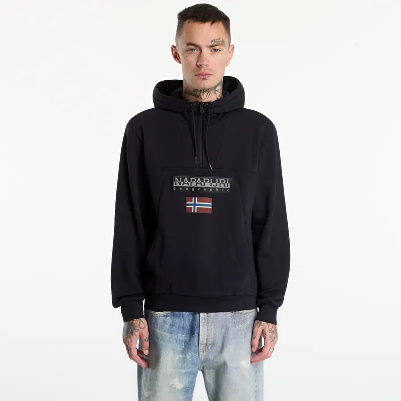 Sweatshirt Napapijri Burgee Half-Zip Hoodie 2.0 Black