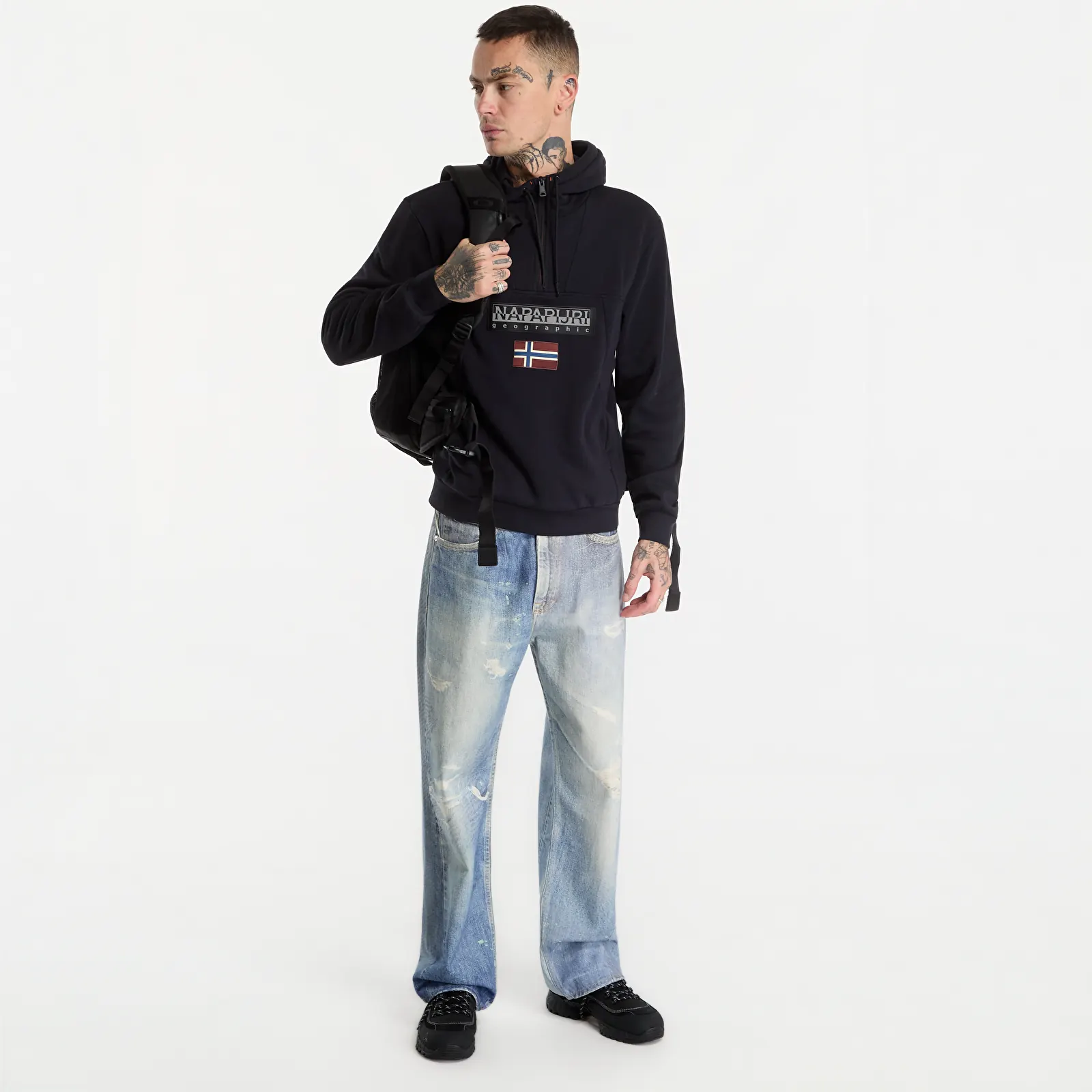 Hoodies en truien Napapijri Burgee Half-Zip Hoodie 2.0 Black