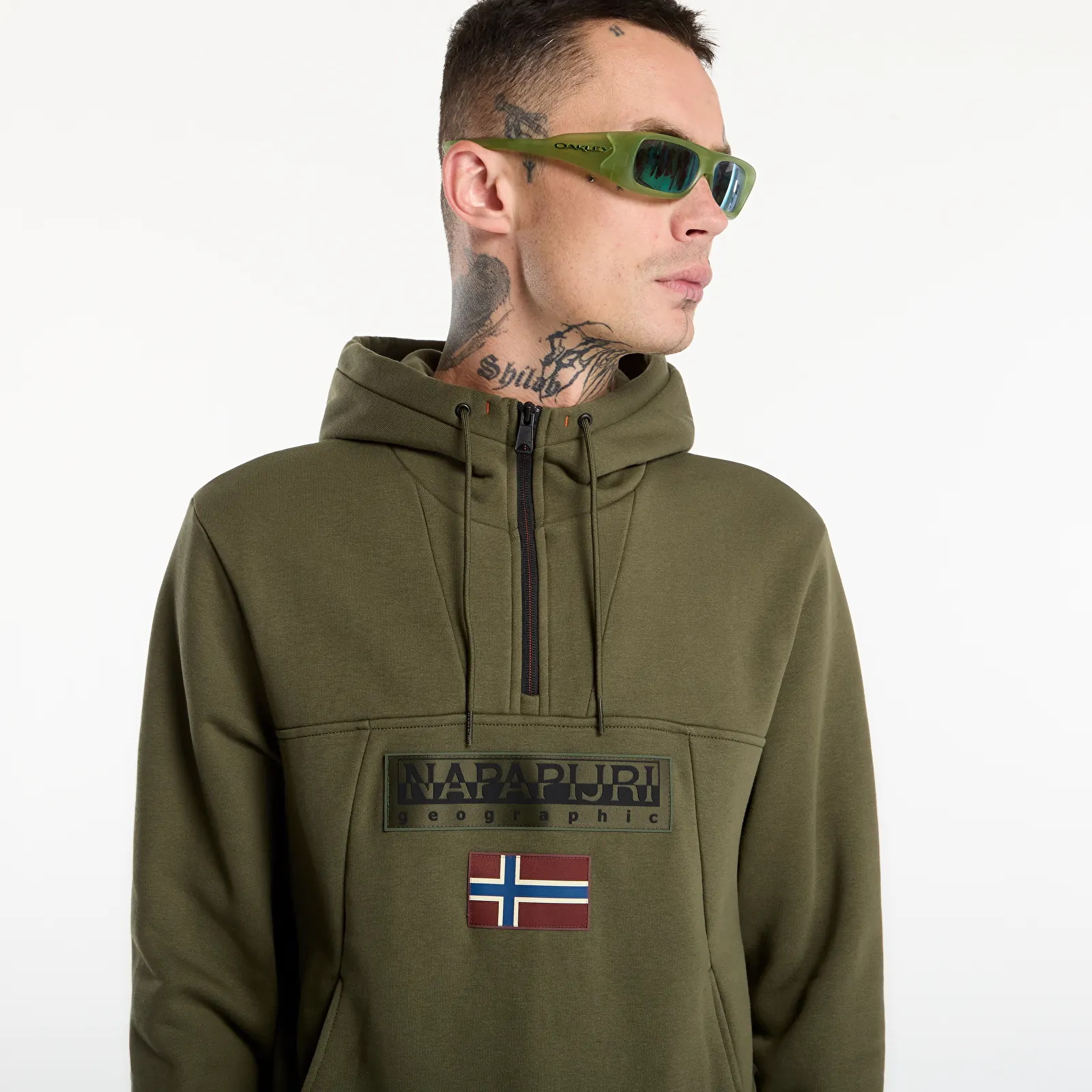 Hoodies en truien Napapijri Burgee Half-Zip Hoodie 2.0 Olive Night