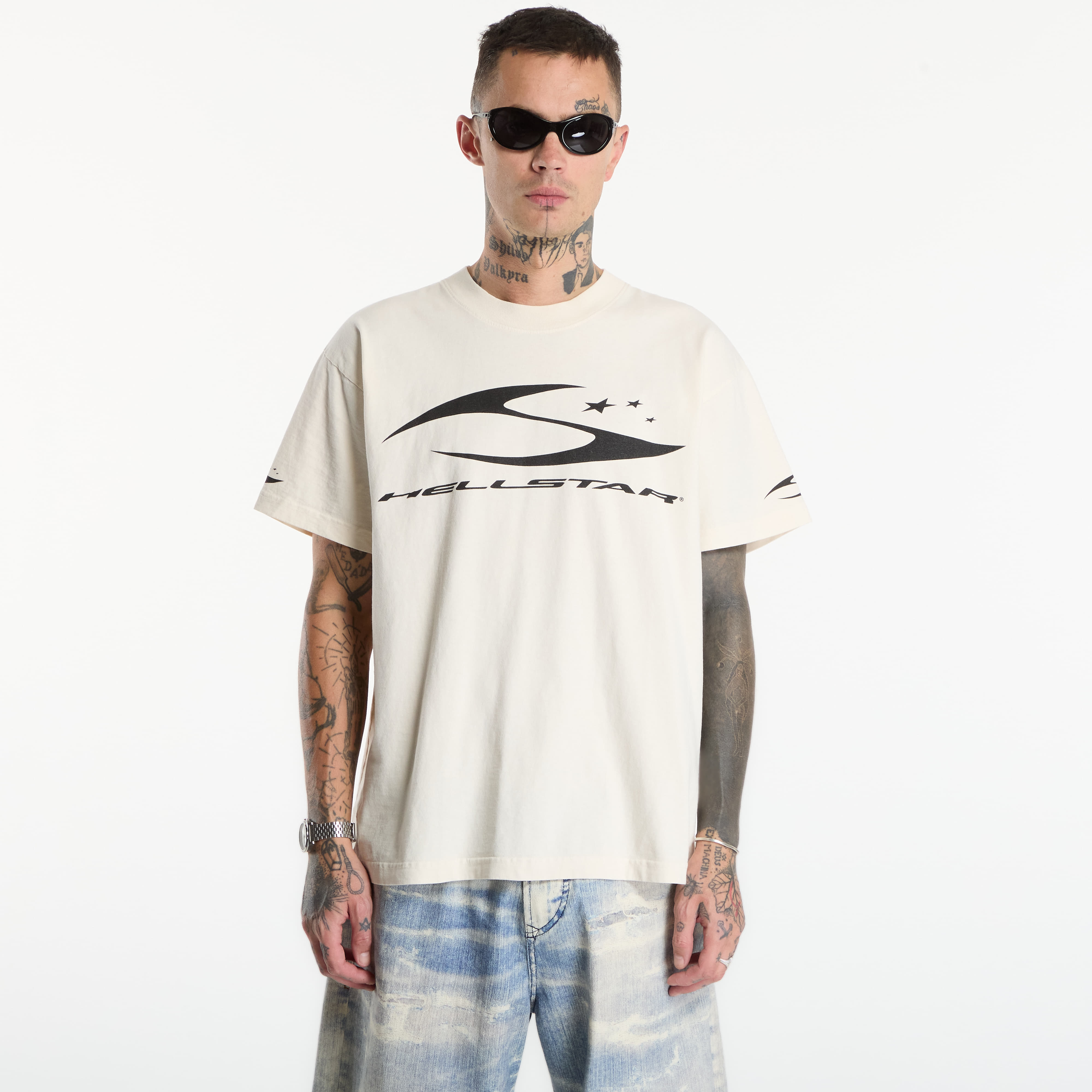 Tričko Hellstar H Cursive Logo T-Shirt UNISEX White S