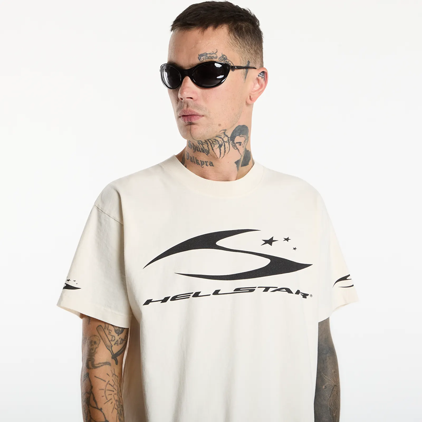 T-krekli Hellstar H Cursive Logo T-Shirt UNISEX White