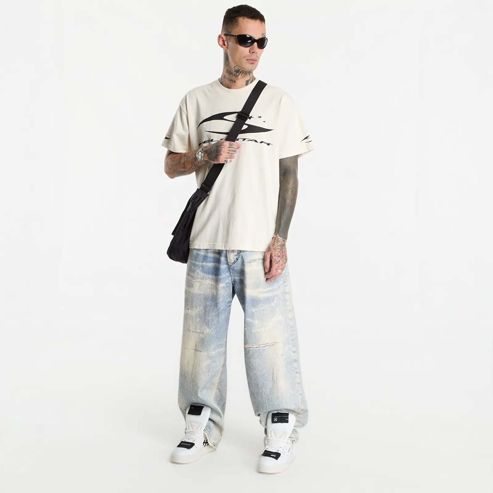 T-krekli Hellstar H Cursive Logo T-Shirt UNISEX White