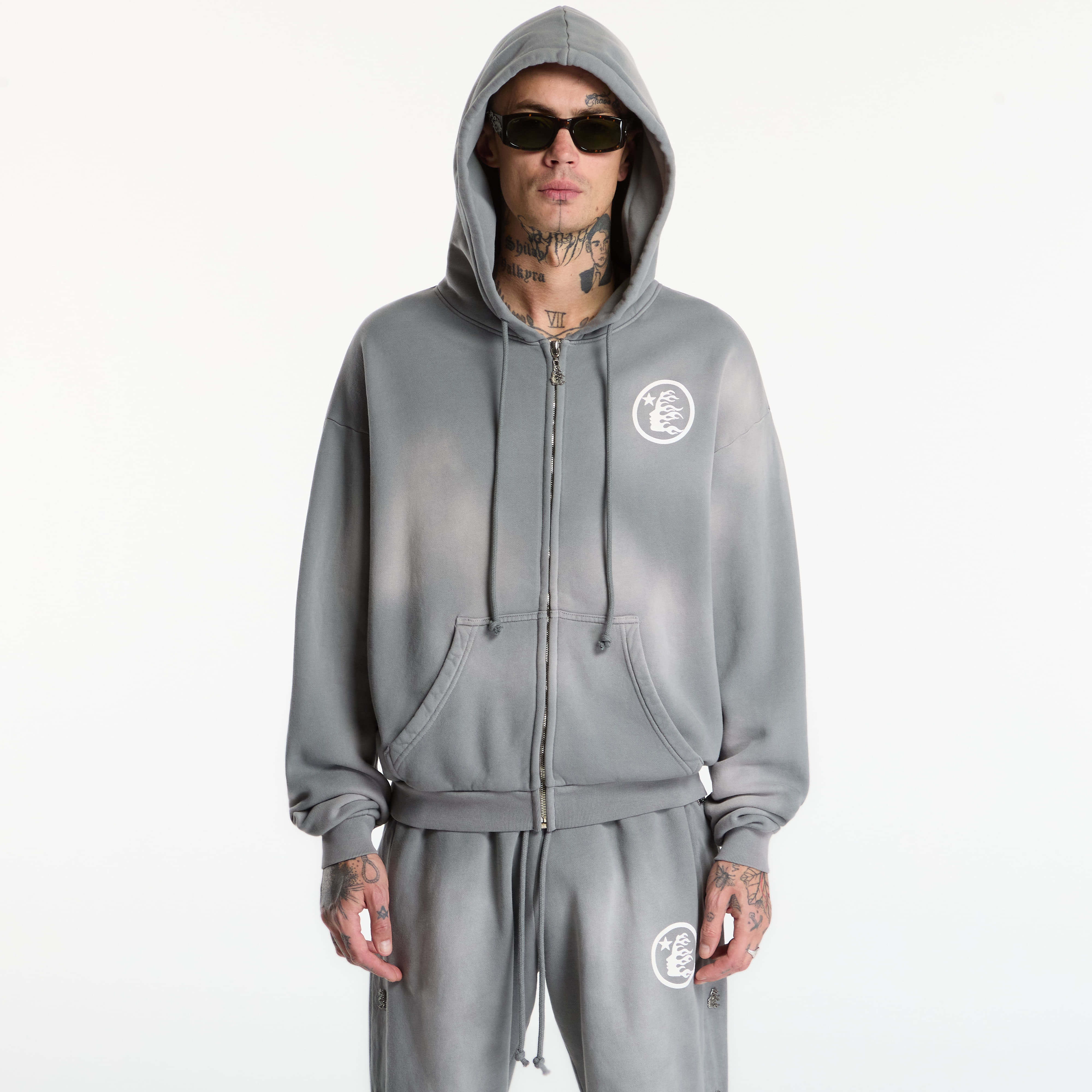 Mikina Hellstar Logo Zip-Up UNISEX Grey S