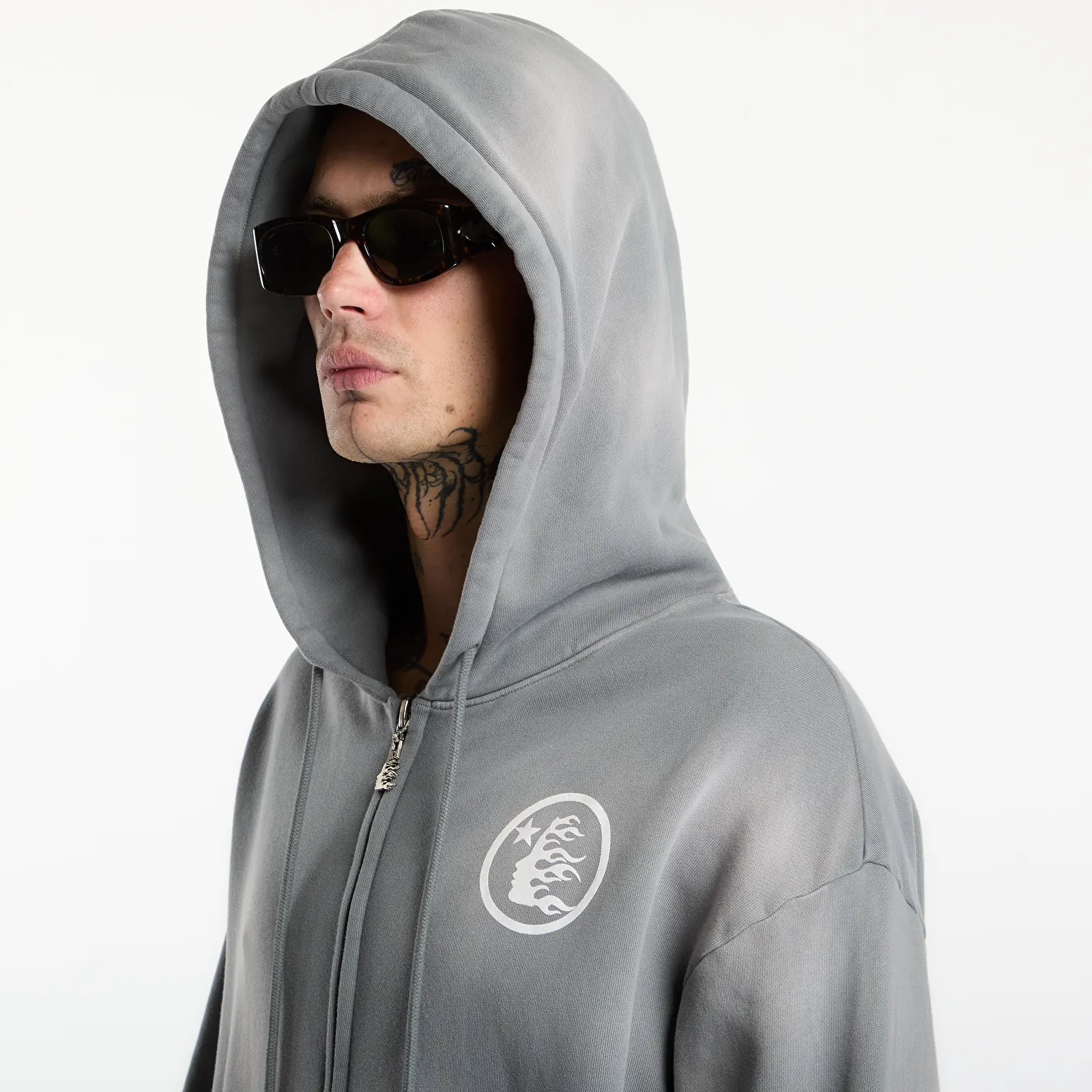 Kapucnis pulóverek és pulcsik Hellstar Logo Zip-Up UNISEX Grey