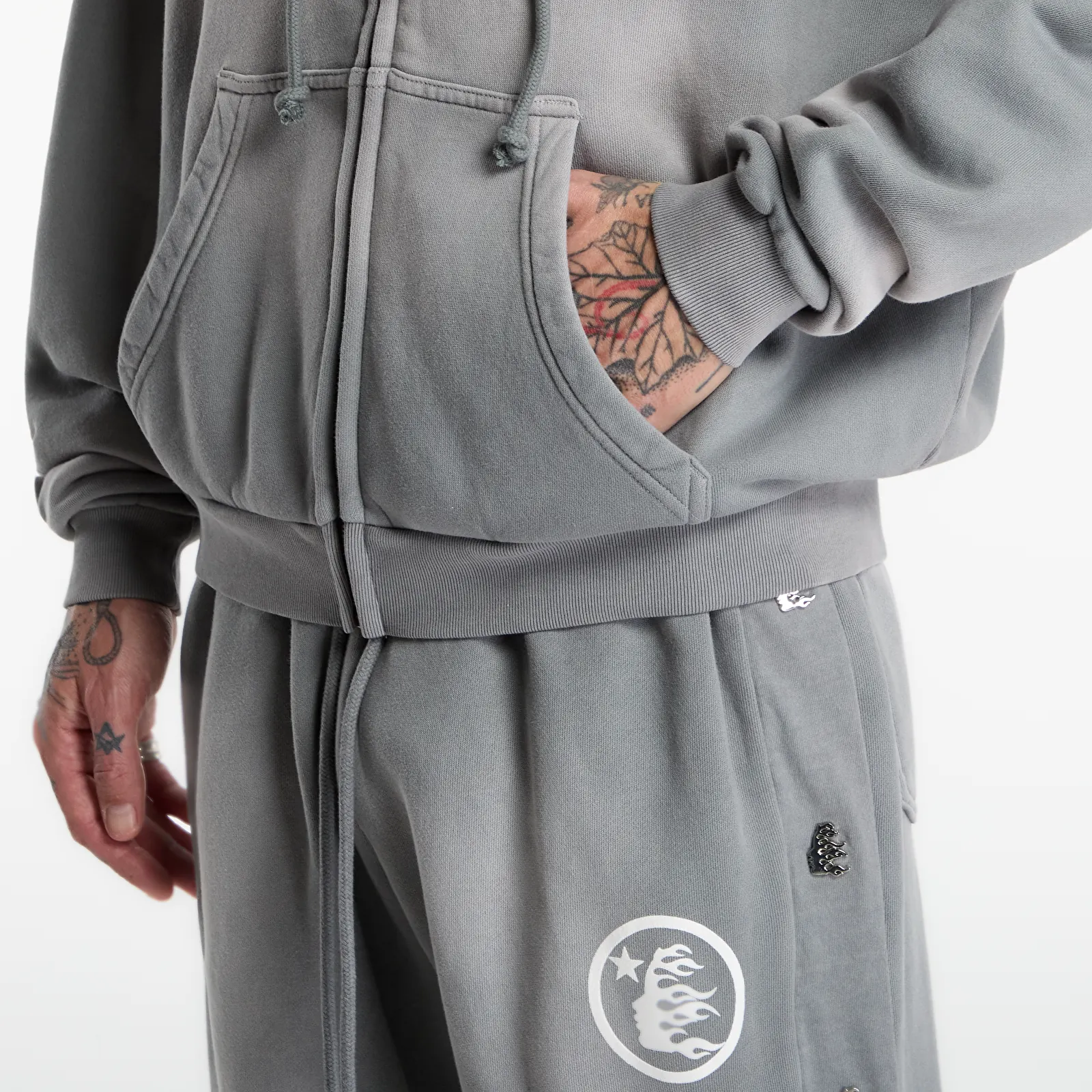 Kapucnis pulóverek és pulcsik Hellstar Logo Zip-Up UNISEX Grey