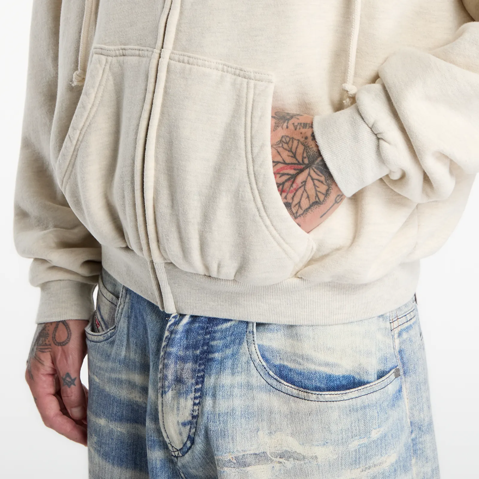 Hoodies en truien Hellstar Tattoo Logo Zip-Up UNISEX Beige