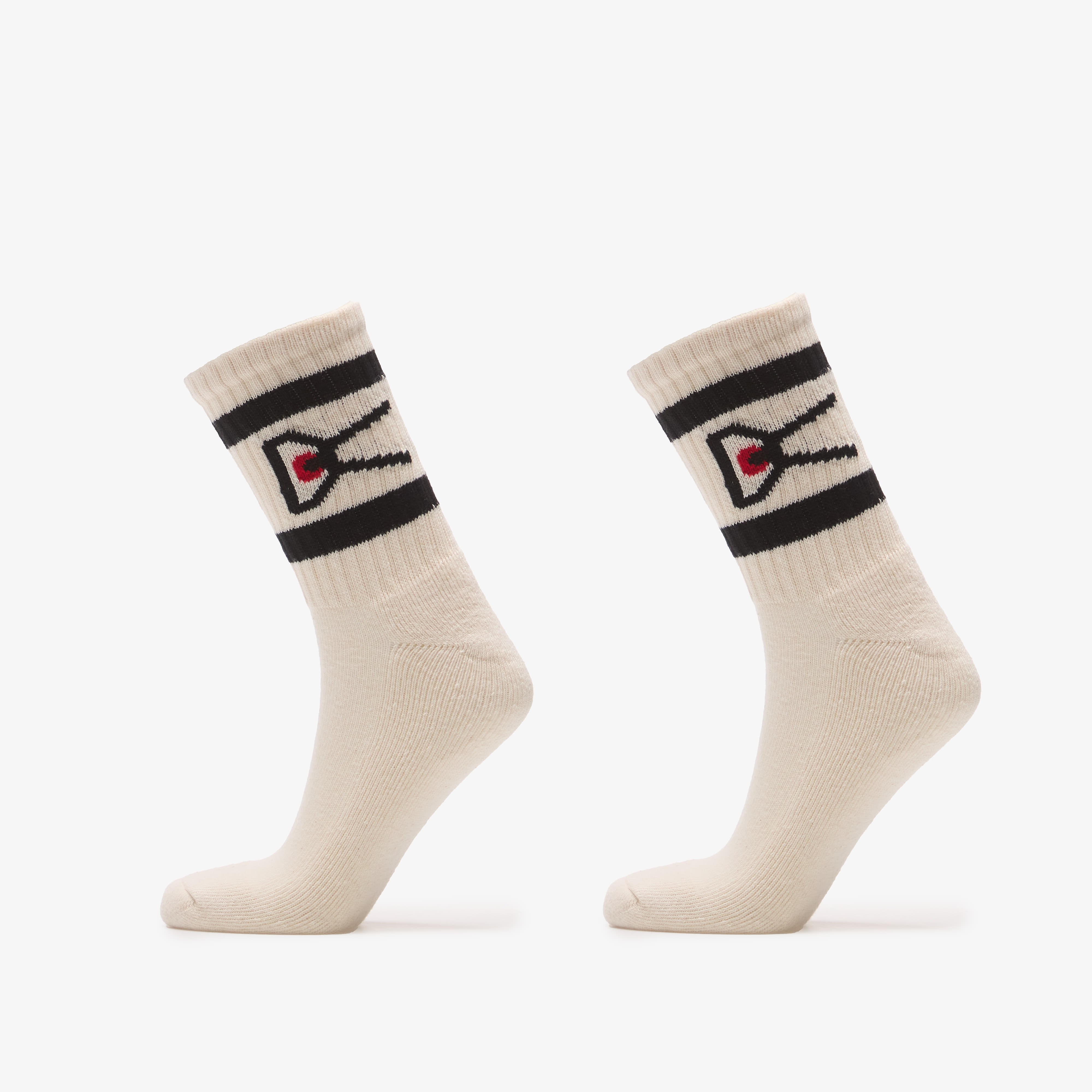 Ponožky District Vision USA Cotton Socks (2 Pack) Cream/ Black Stripe Universal