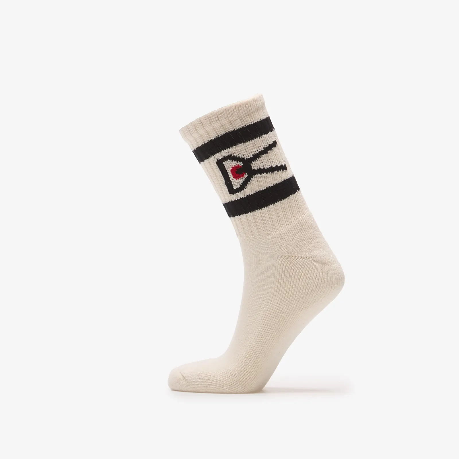 Zeķes District Vision USA Cotton Socks (2 Pack) Cream/ Black Stripe