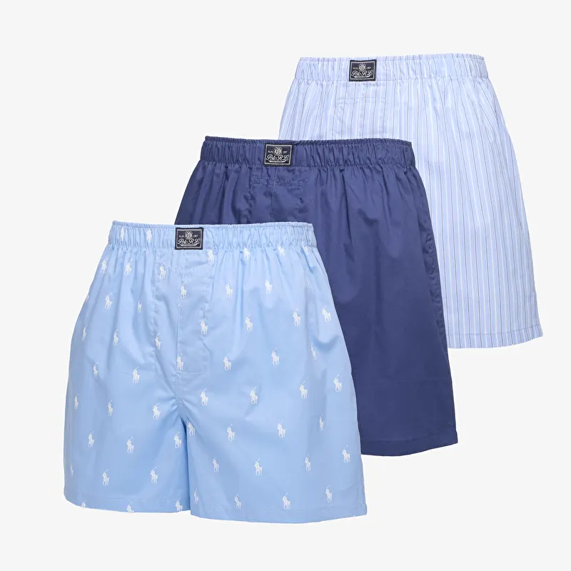 Boxerky Ralph Lauren Polo Open Boxer 3-Pack Blue