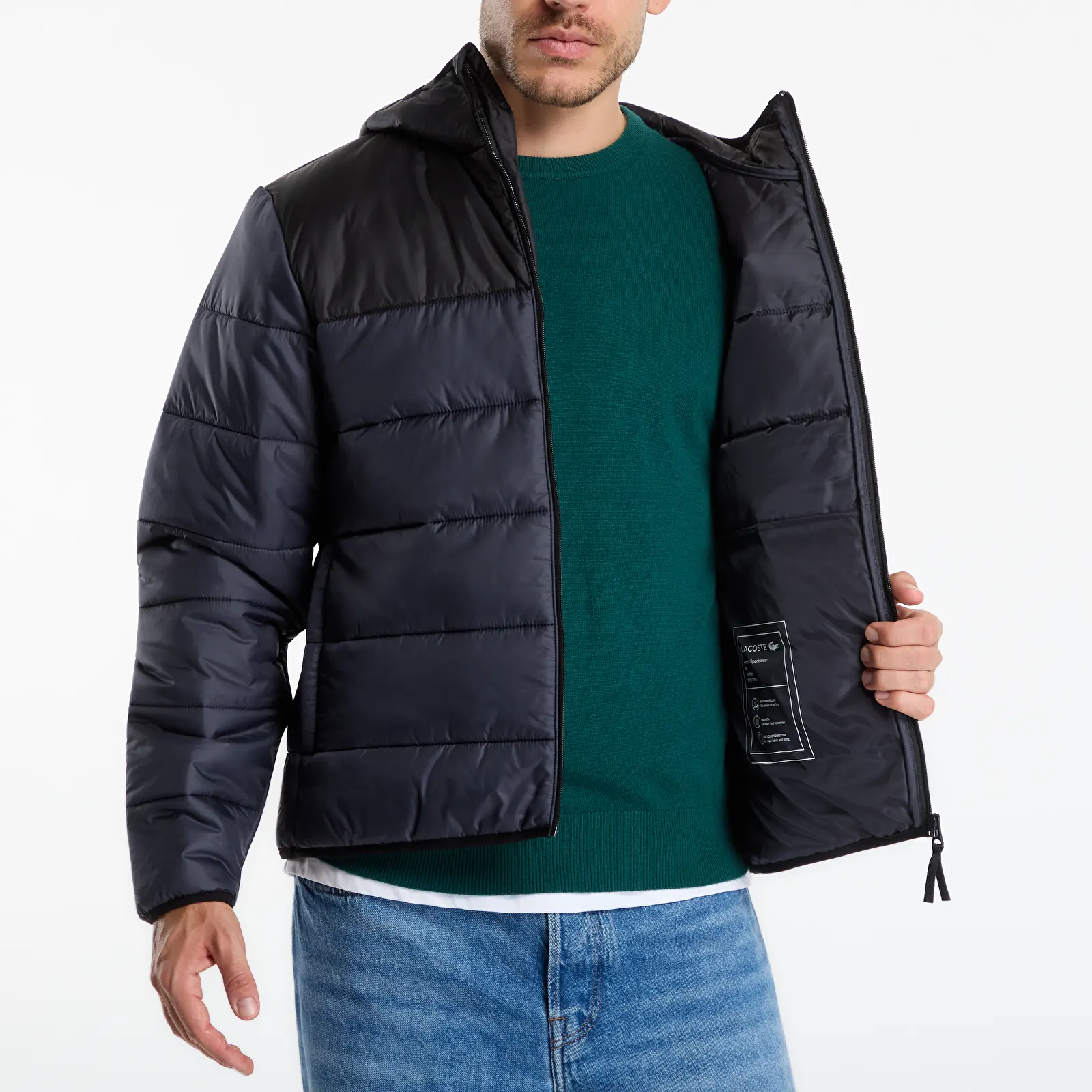 Vestes pour hommes Lacoste Puffer Jackets Black/Graphite