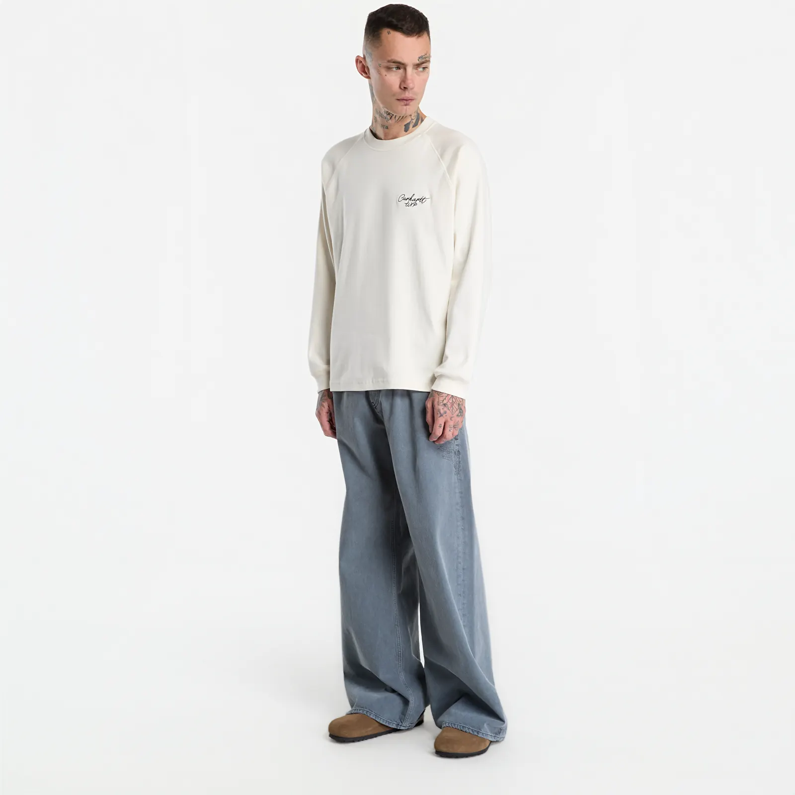 T-shirts Carhartt WIP L/S Signature Rib T-Shirt UNISEX Wax/ Black