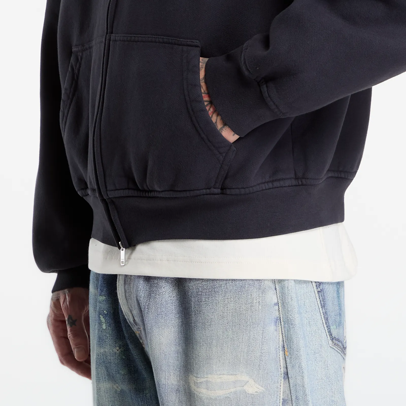 Mikiny Rhude American Spirit Zip-Up Hoodie Vintage Black/ Red