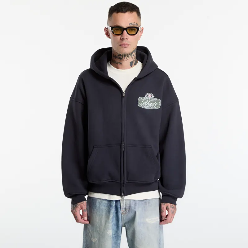 Sweatshirt Rhude Desert Crest Zip-Up Hoodie Vintage Black/ Silver