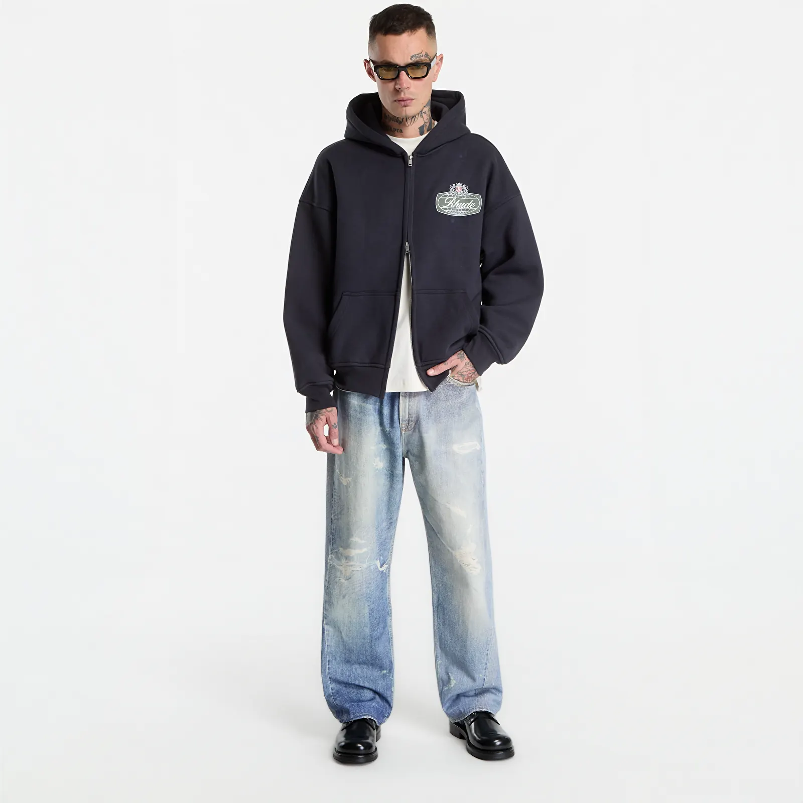 Hoodies en truien Rhude Desert Crest Zip-Up Hoodie Vintage Black/ Silver