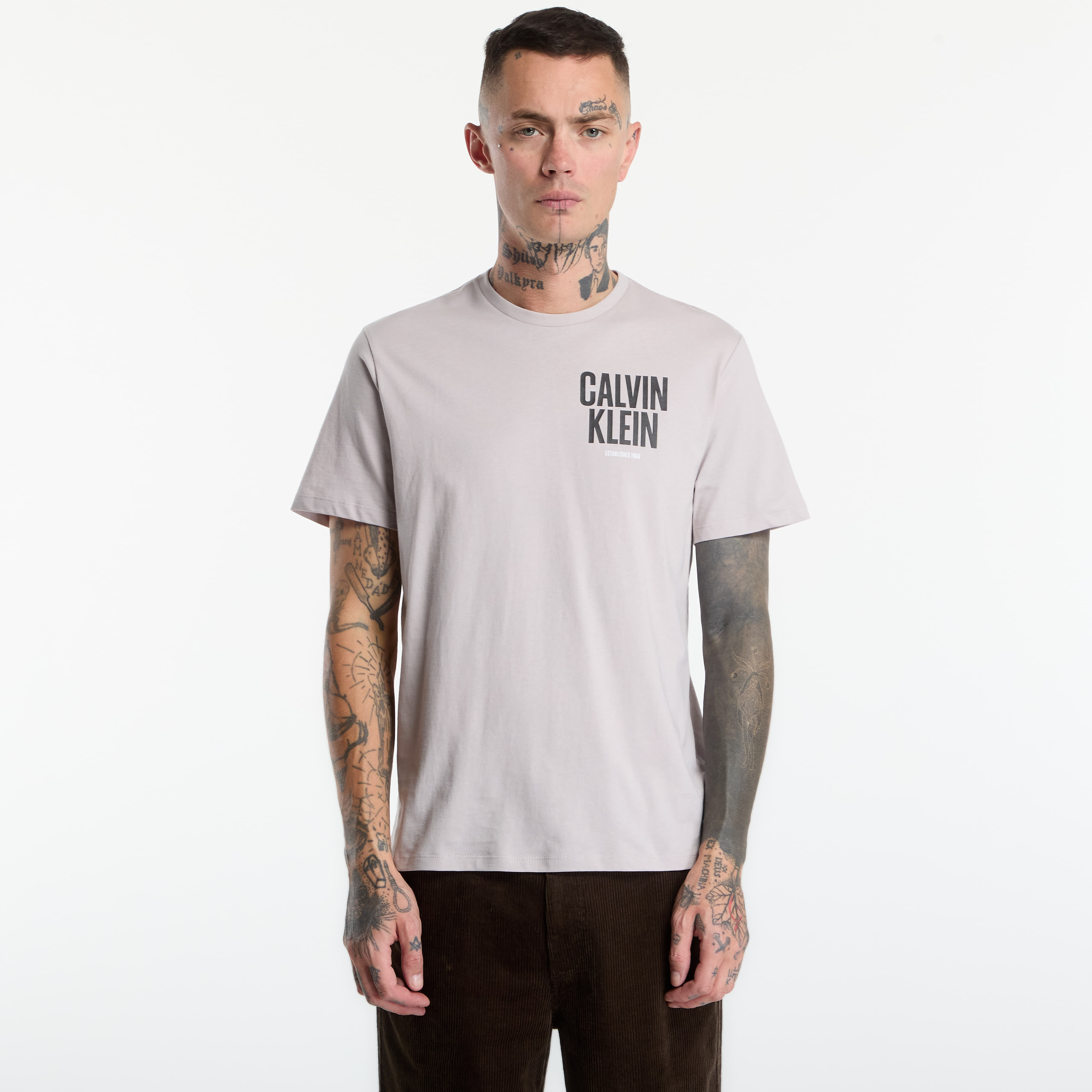 Tricou Calvin Klein Jeans Ss 30s Eu Block Font Grey XL