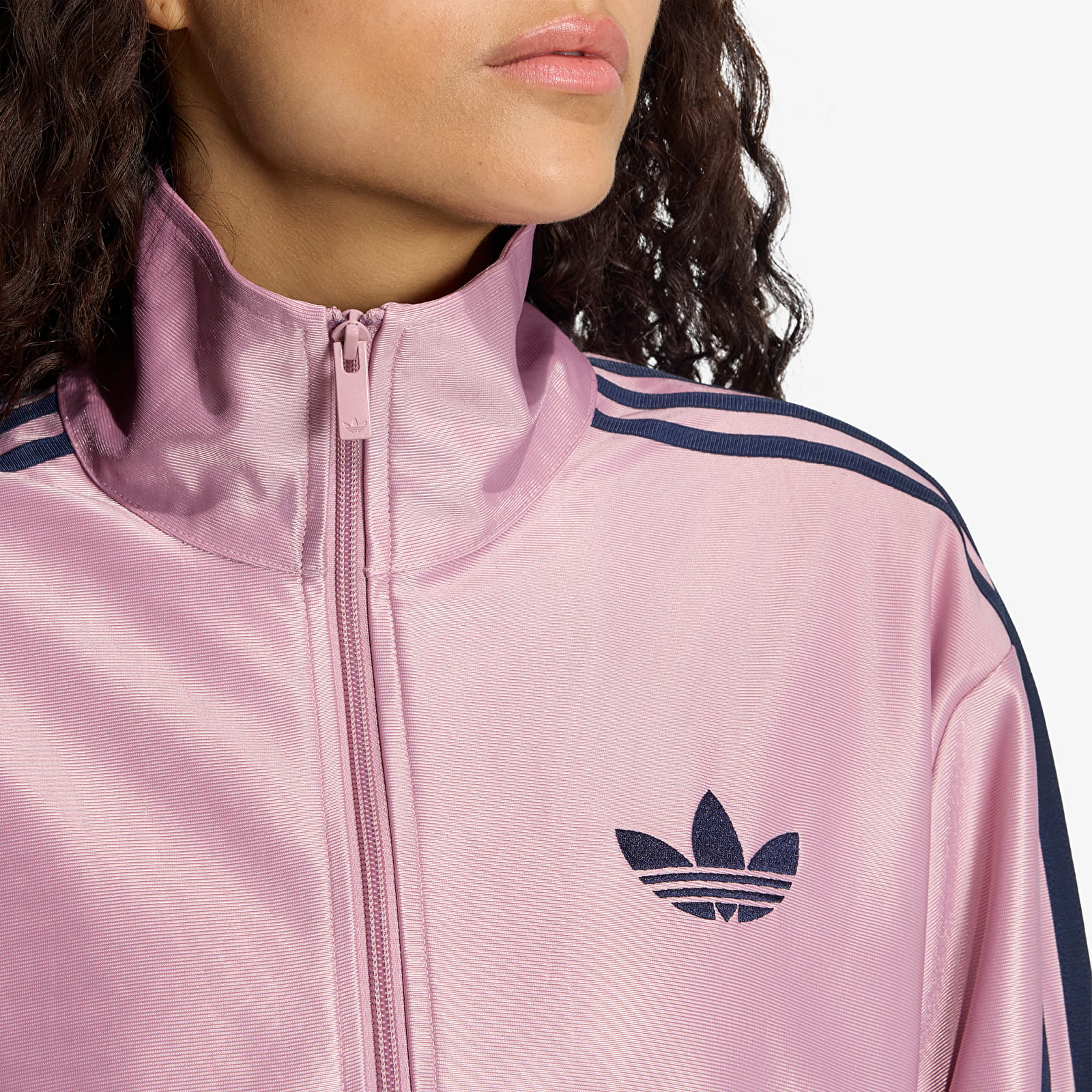 Hupparit ja collegepaidat adidas Metallic Firebird Loose Track Top Magic Mauve/ Night Indigo