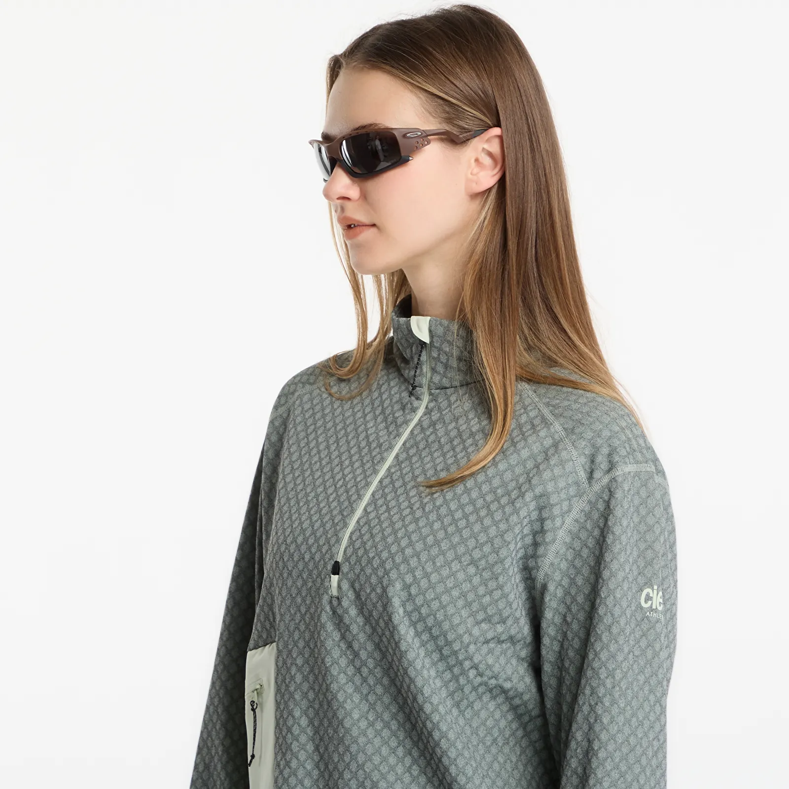 Bluzy Ciele Athletics W VLV Halfzip Light Moss