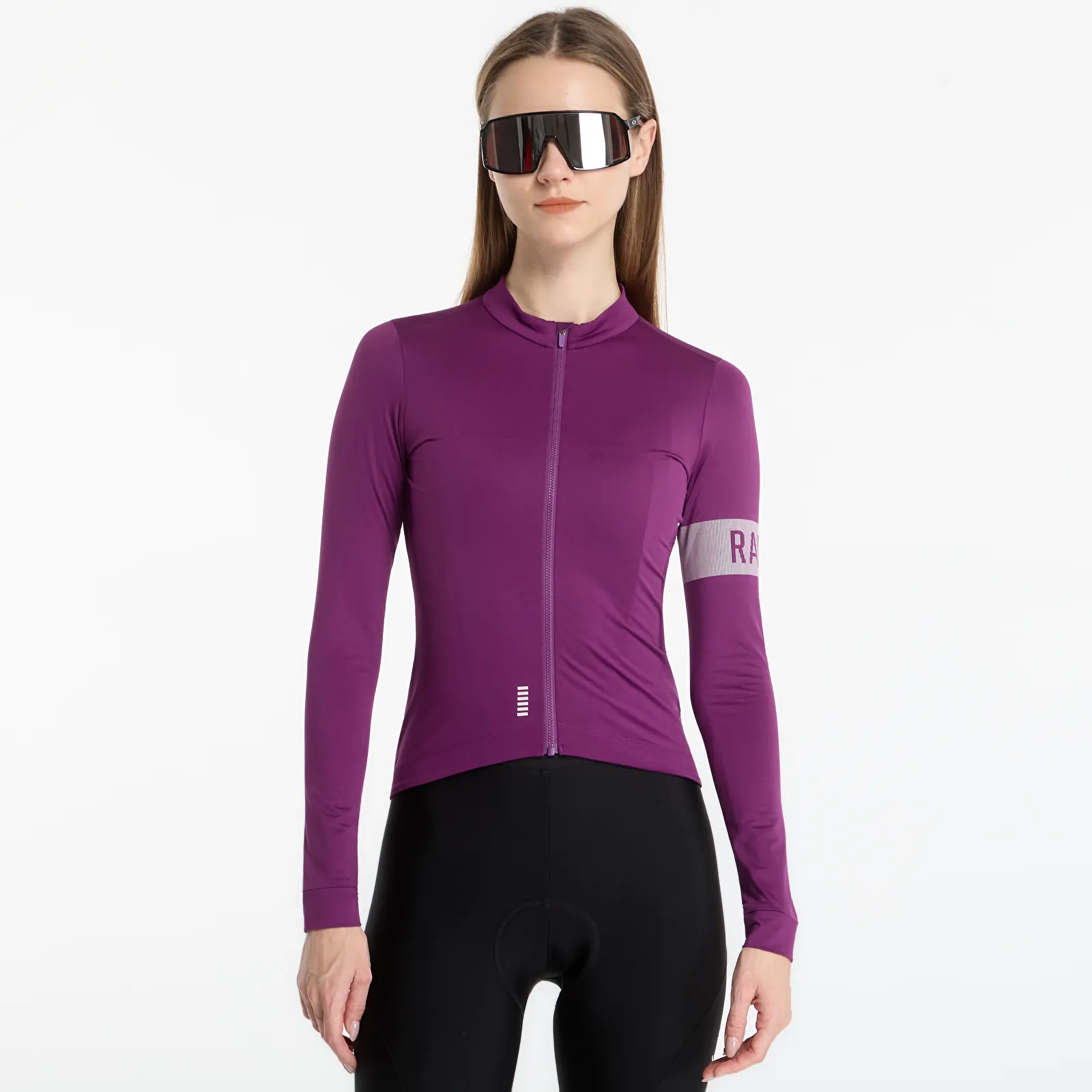 Maillots Rapha Women's Pro Team Long Sleeve Midweight Jersey Deep Magenta/ White