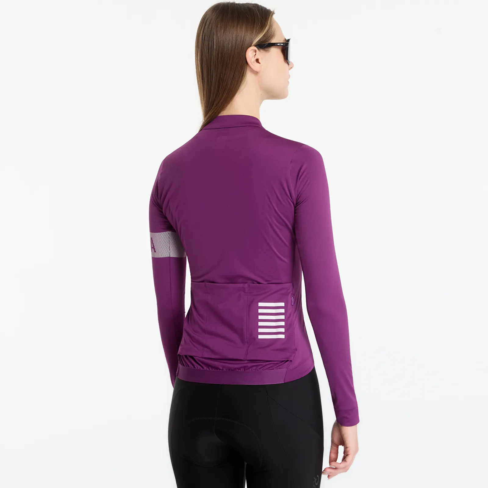 Maillots Rapha Women's Pro Team Long Sleeve Midweight Jersey Deep Magenta/ White