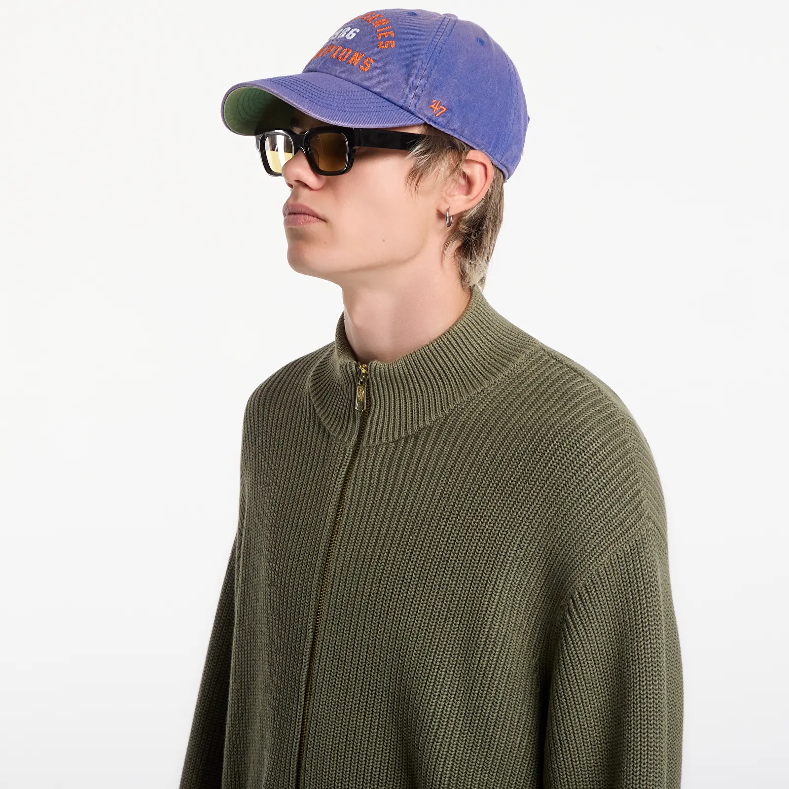 Swetry Dickies Fredonia Zipped Knit Sweater Green