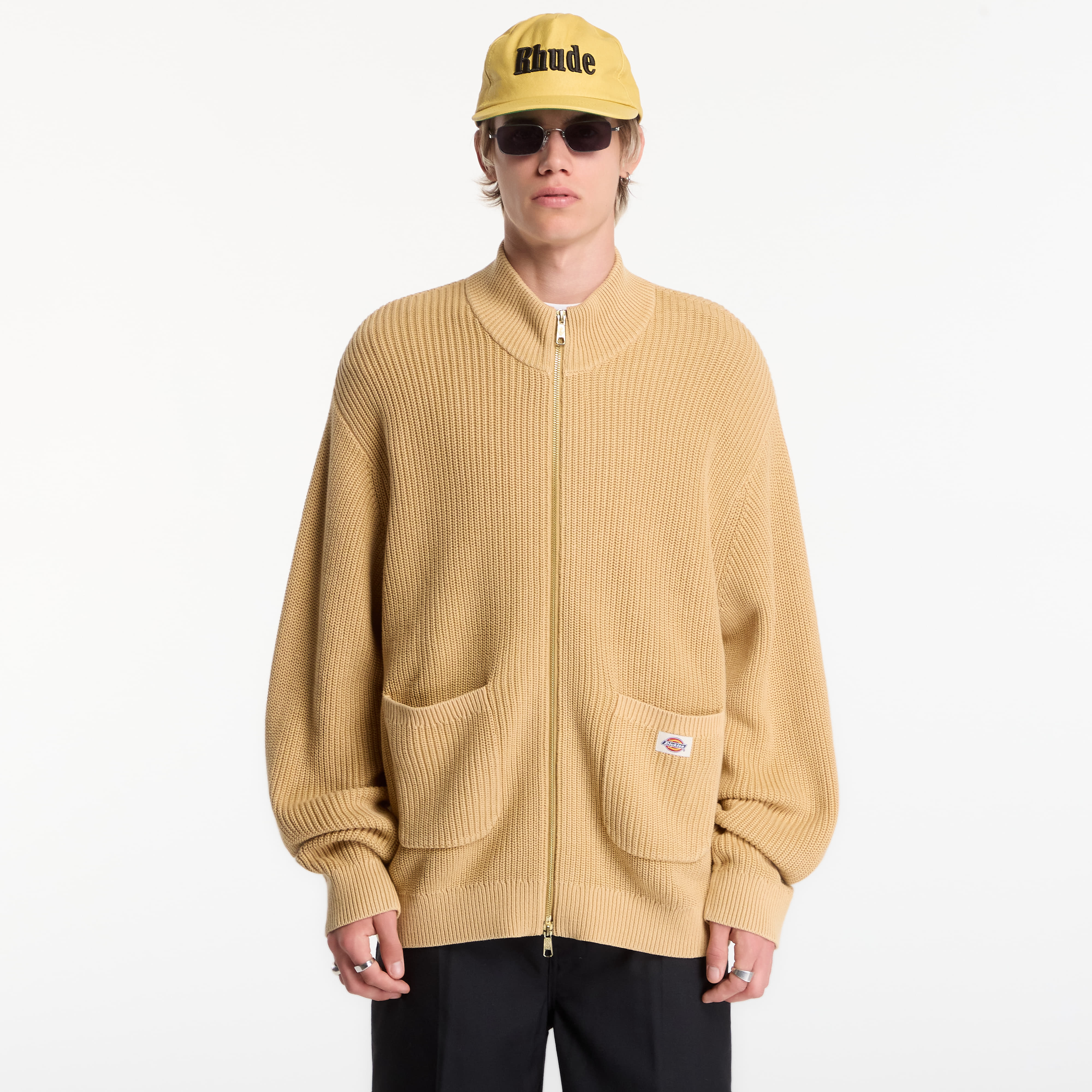 Sweater Dickies Fredonia Zipped Knit Sweater Yellow XL