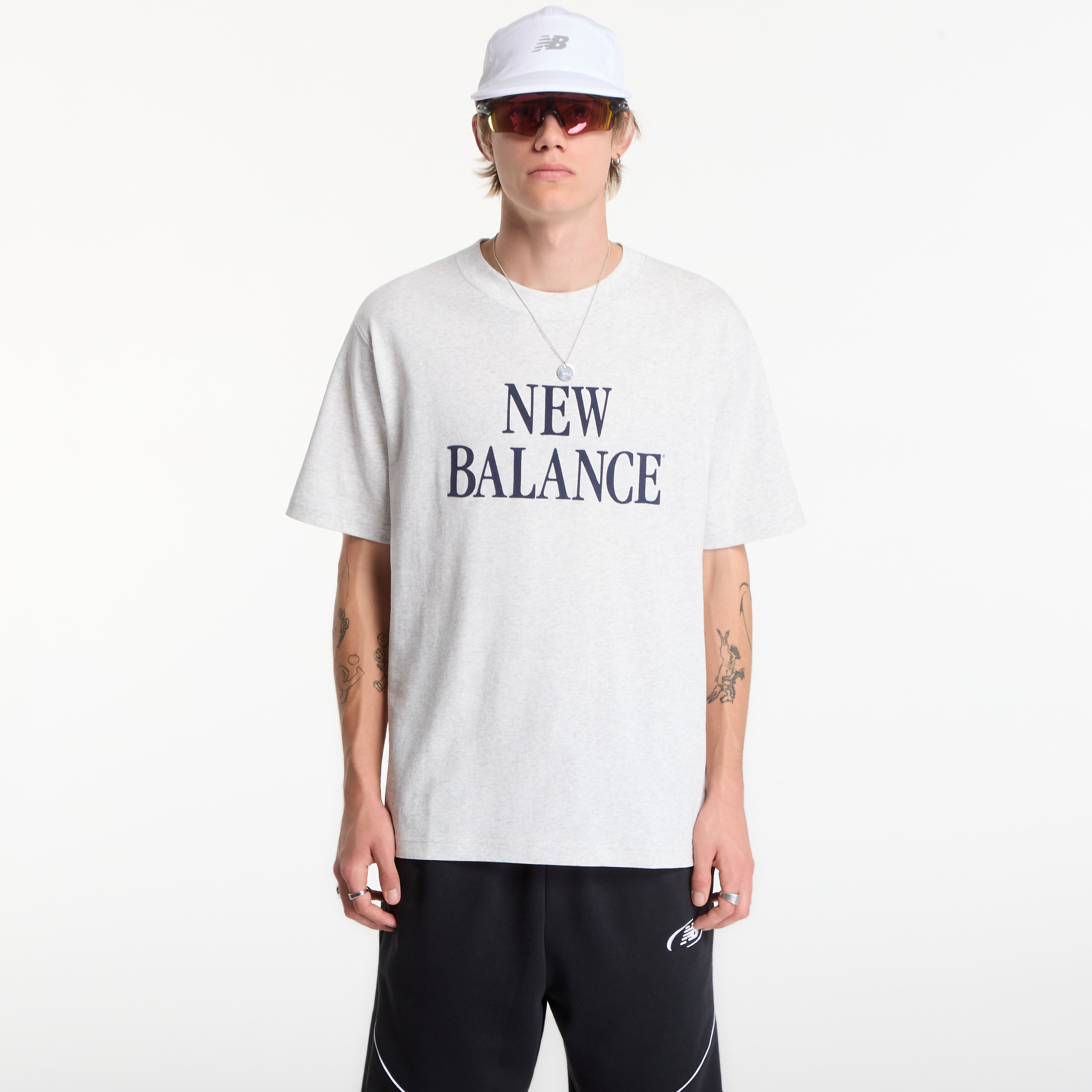 Tričko New Balance Athletics Flocked Logo T-Shirt Ash Heather S
