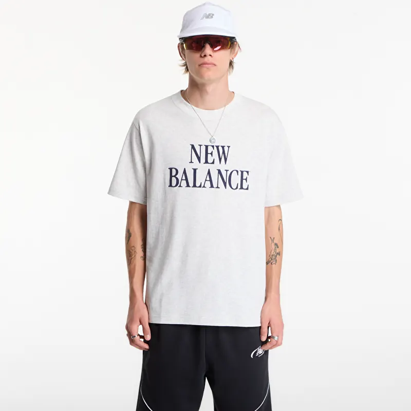 T-shirt New Balance Athletics Flocked Logo T-Shirt Ash Heather