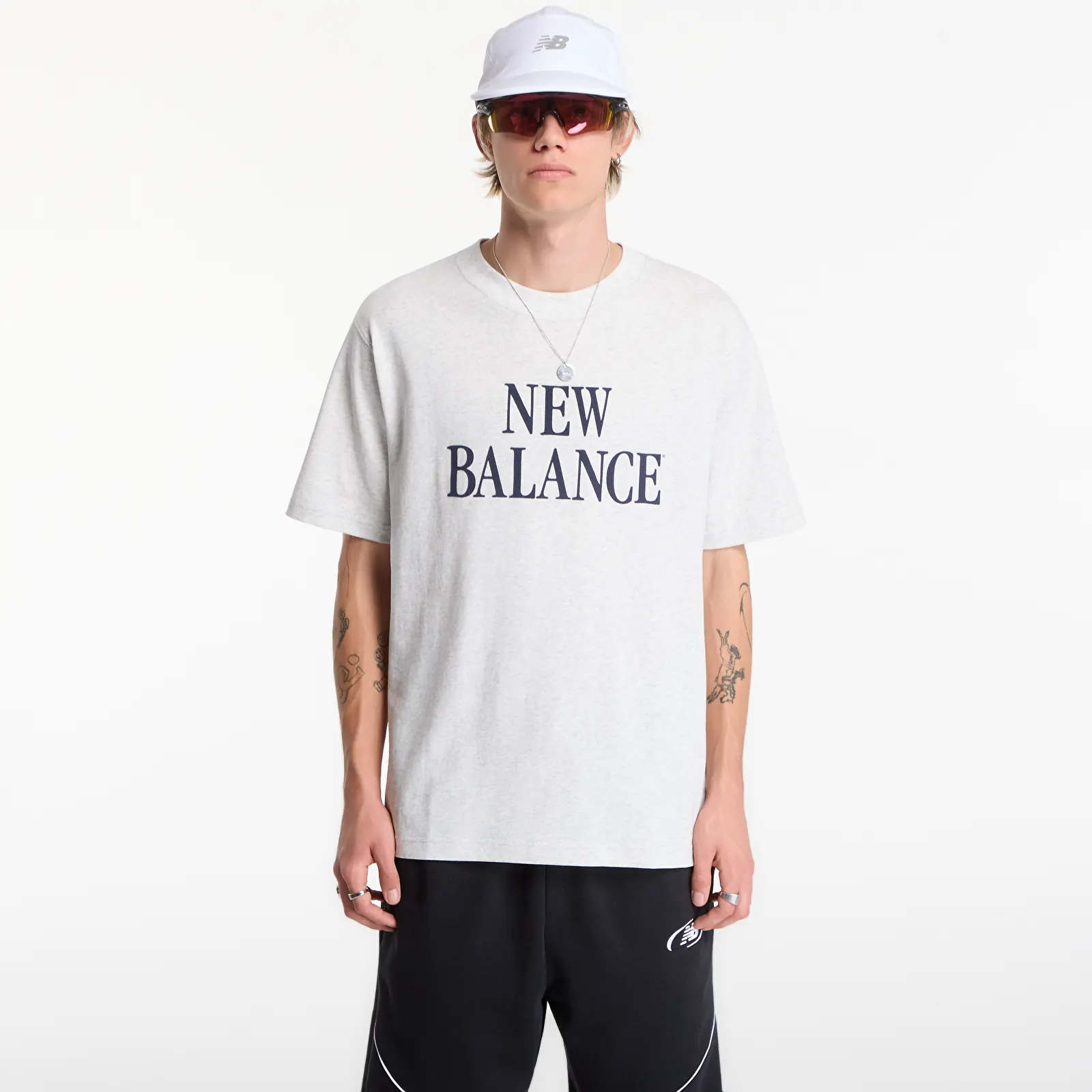 T-shirts  New Balance Athletics Flocked Logo T-Shirt Ash Heather