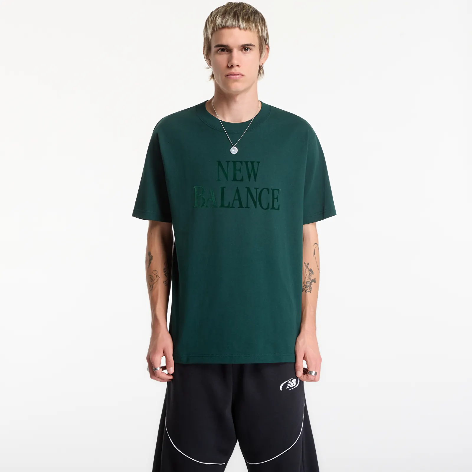 Тениски New Balance Athletics Flocked Logo T-Shirt Nordic Green