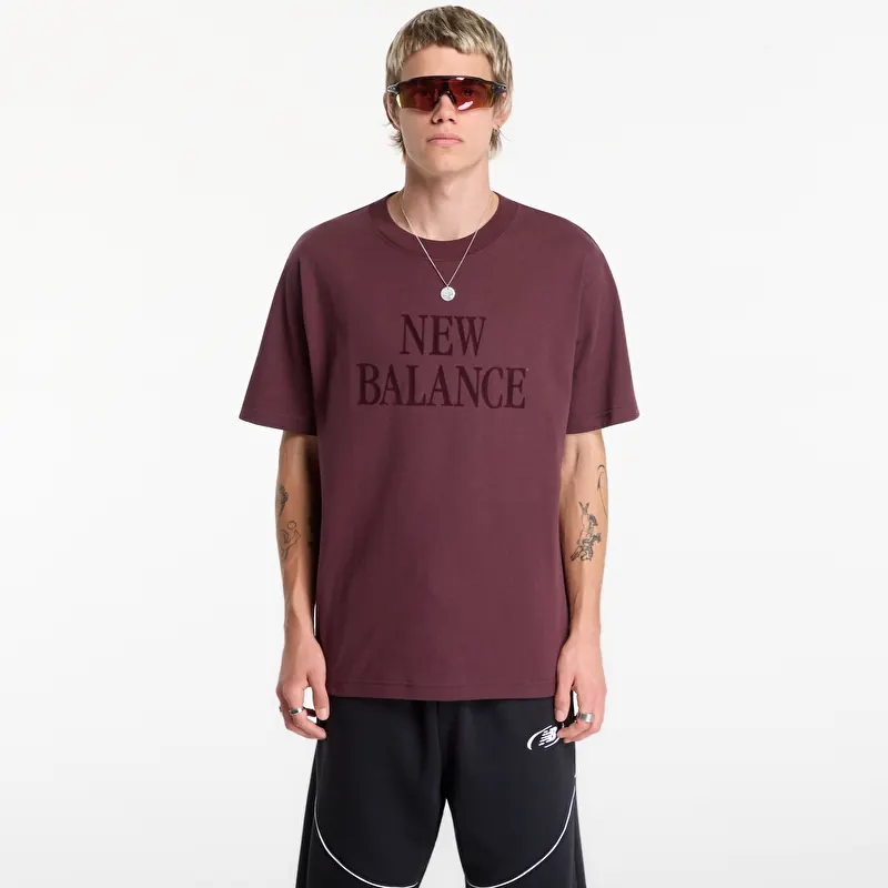 T-shirt New Balance Athletics Flocked Logo T-Shirt Cherry Leather