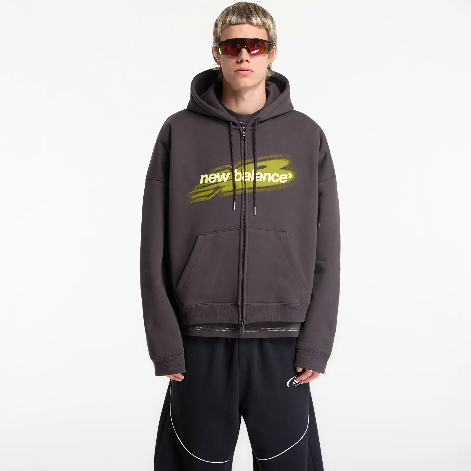 Sweatshirts New Balance Street Classics Distort FZ Hood Black Cement