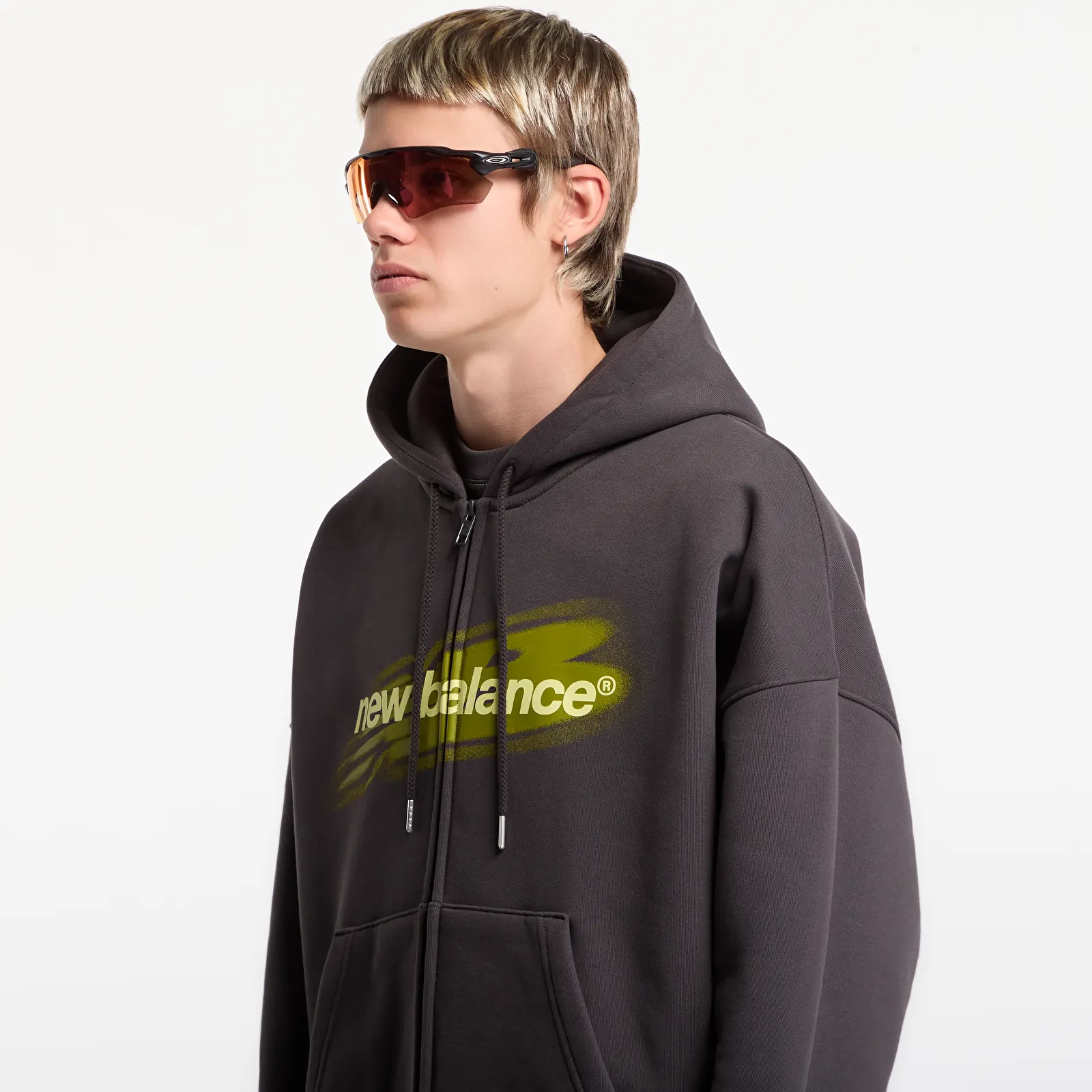 Sweatshirts New Balance Street Classics Distort FZ Hood Black Cement